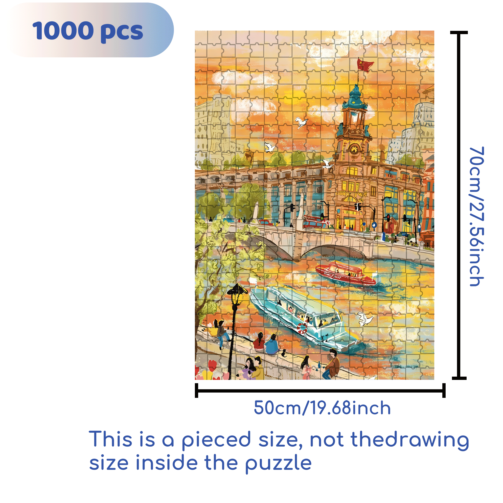 Love At Sunset And Dusk 500pcs/1000pcs Jigsaw Puzzle, Scratch-Resistant, Interactive Family Game & Brain-Boosting DIY Decor, Perfect for Halloween, Christmas & New Year Gifts, Family Puzzle Game