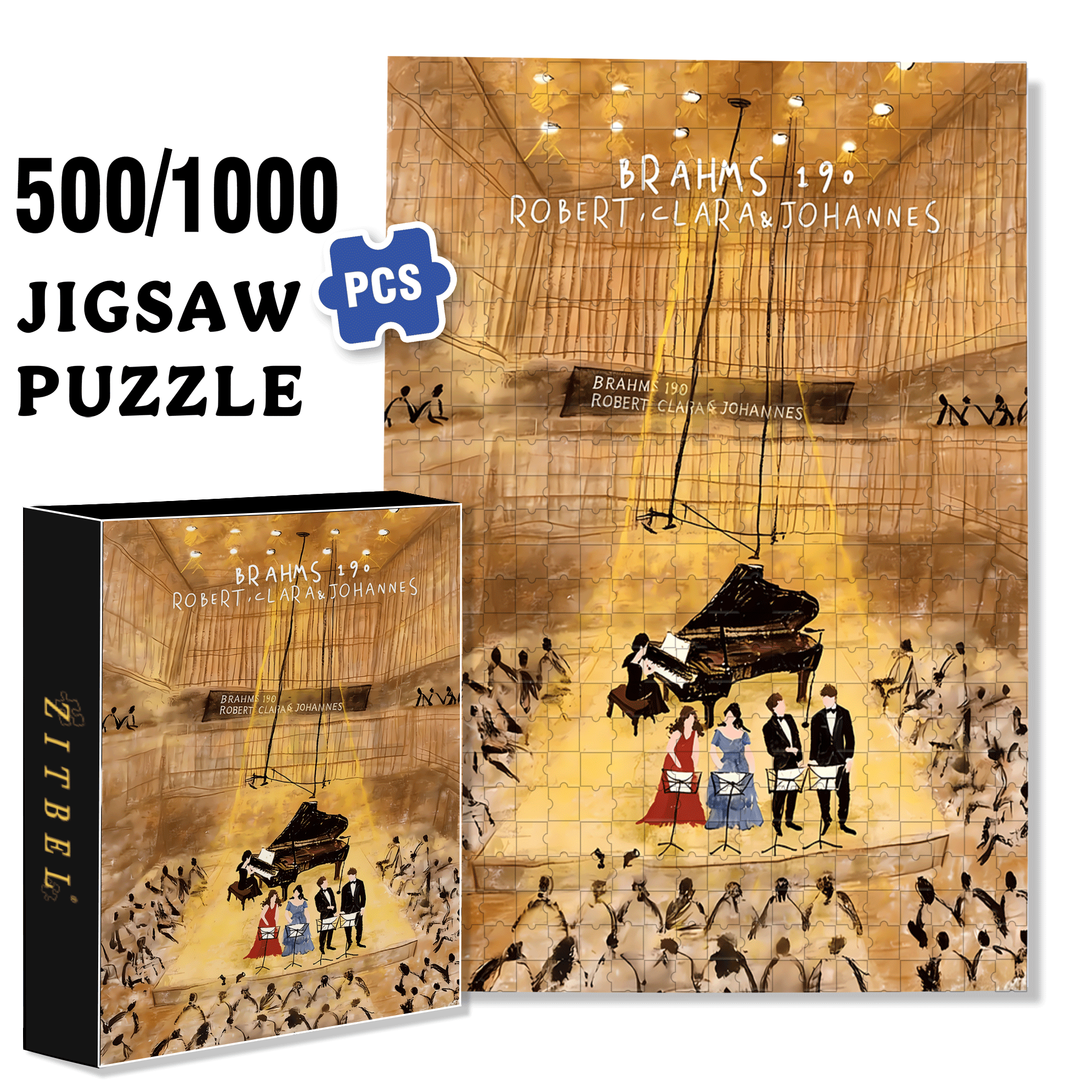Love In The Song 500pcs/1000pcs Jigsaw Puzzle, Scratch-Resistant, Interactive Family Game & Brain-Boosting DIY Decor, Perfect for Halloween, Christmas & New Year Gifts, Family Puzzle Game