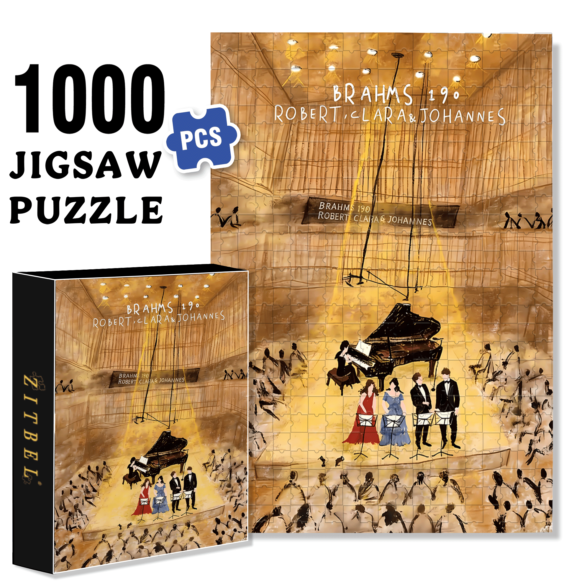 Love In The Song 500pcs/1000pcs Jigsaw Puzzle, Scratch-Resistant, Interactive Family Game & Brain-Boosting DIY Decor, Perfect for Halloween, Christmas & New Year Gifts, Family Puzzle Game