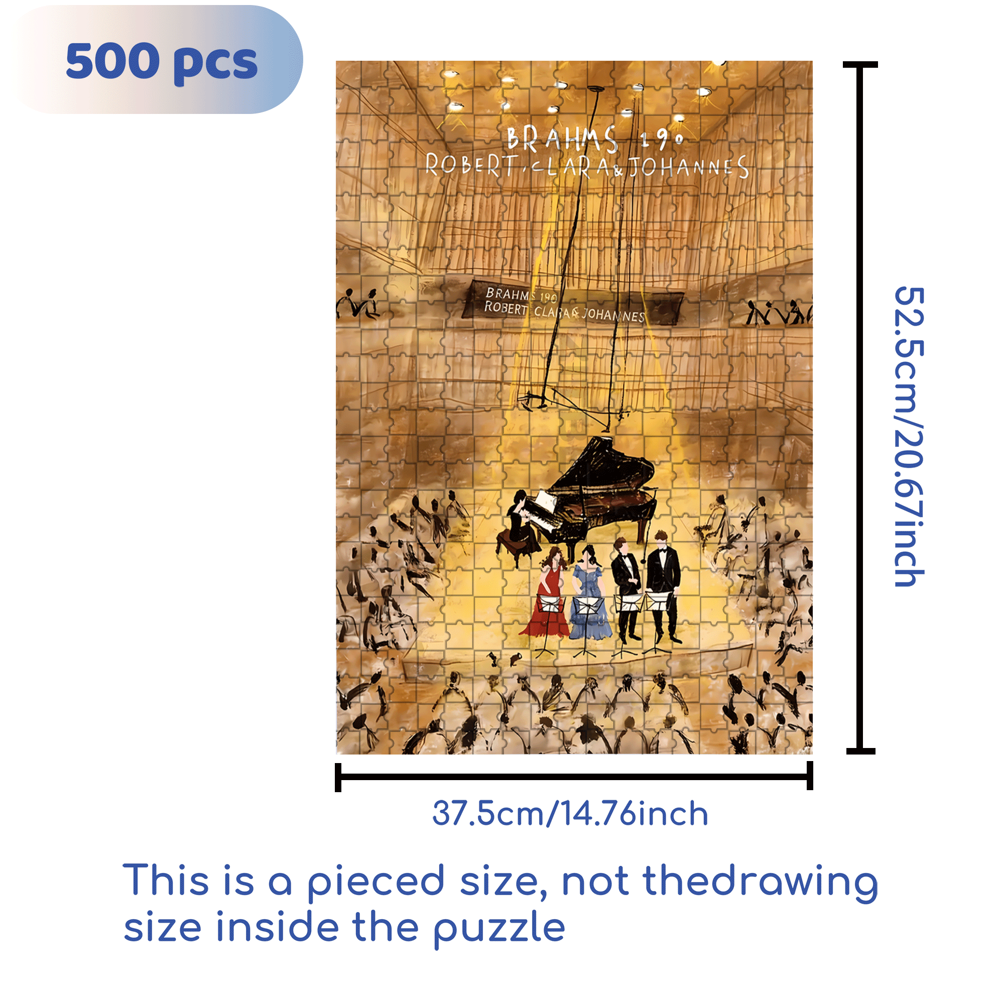 Love In The Song 500pcs/1000pcs Jigsaw Puzzle, Scratch-Resistant, Interactive Family Game & Brain-Boosting DIY Decor, Perfect for Halloween, Christmas & New Year Gifts, Family Puzzle Game
