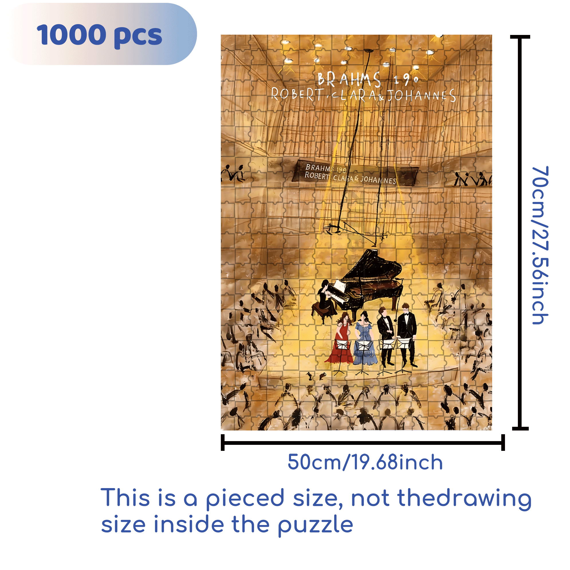 Love In The Song 500pcs/1000pcs Jigsaw Puzzle, Scratch-Resistant, Interactive Family Game & Brain-Boosting DIY Decor, Perfect for Halloween, Christmas & New Year Gifts, Family Puzzle Game