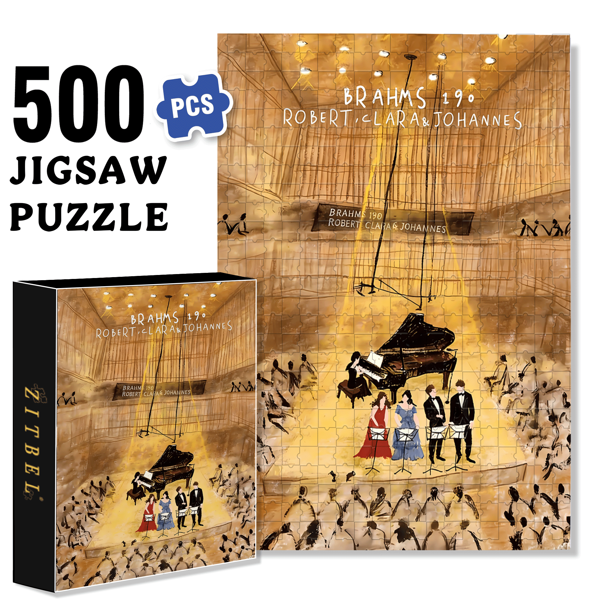 Love In The Song 500pcs/1000pcs Jigsaw Puzzle, Scratch-Resistant, Interactive Family Game & Brain-Boosting DIY Decor, Perfect for Halloween, Christmas & New Year Gifts, Family Puzzle Game