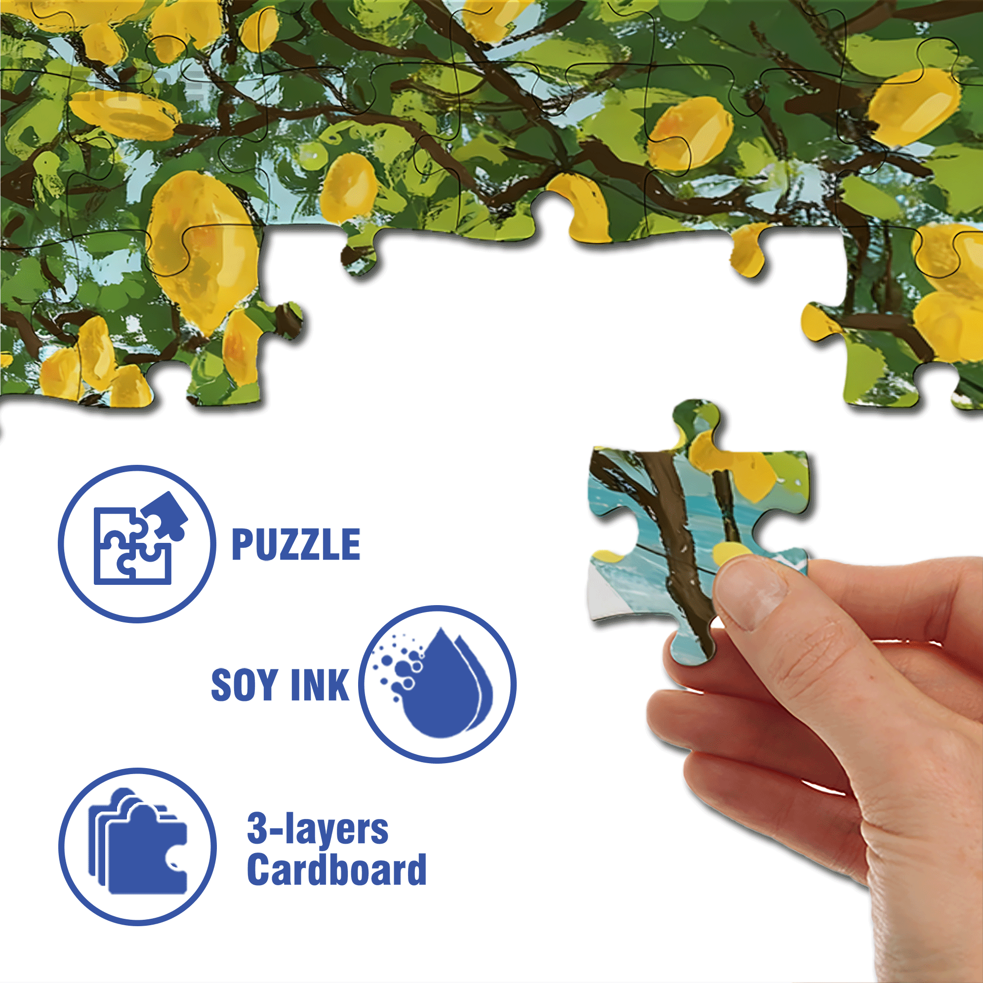 Love of Lemon Tree 500pcs/1000pcs Jigsaw Puzzle, Scratch-Resistant, Interactive Family Game & Brain-Boosting DIY Decor, Perfect for Halloween, Christmas & New Year Gifts, Family Puzzle Game