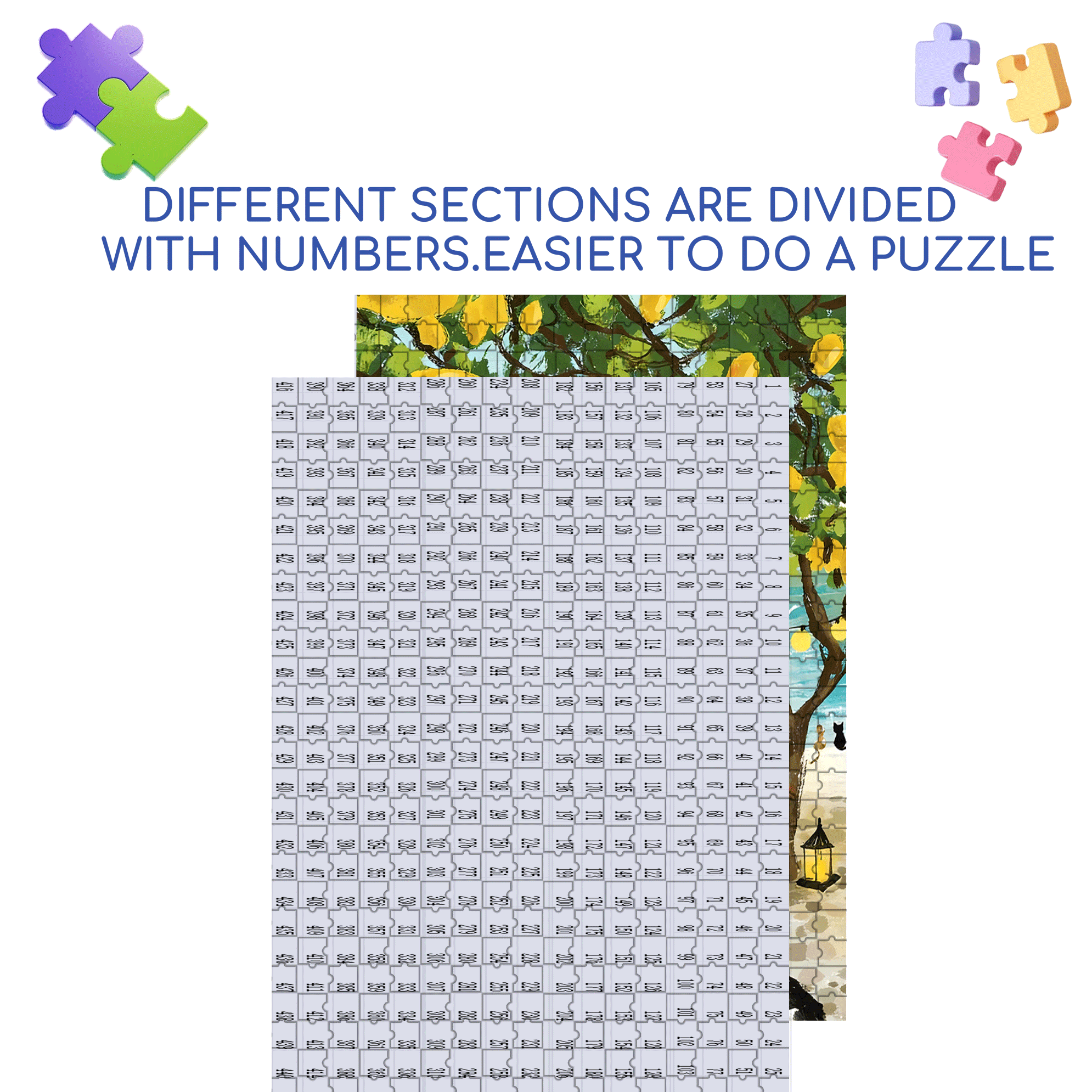 Love of Lemon Tree 500pcs/1000pcs Jigsaw Puzzle, Scratch-Resistant, Interactive Family Game & Brain-Boosting DIY Decor, Perfect for Halloween, Christmas & New Year Gifts, Family Puzzle Game