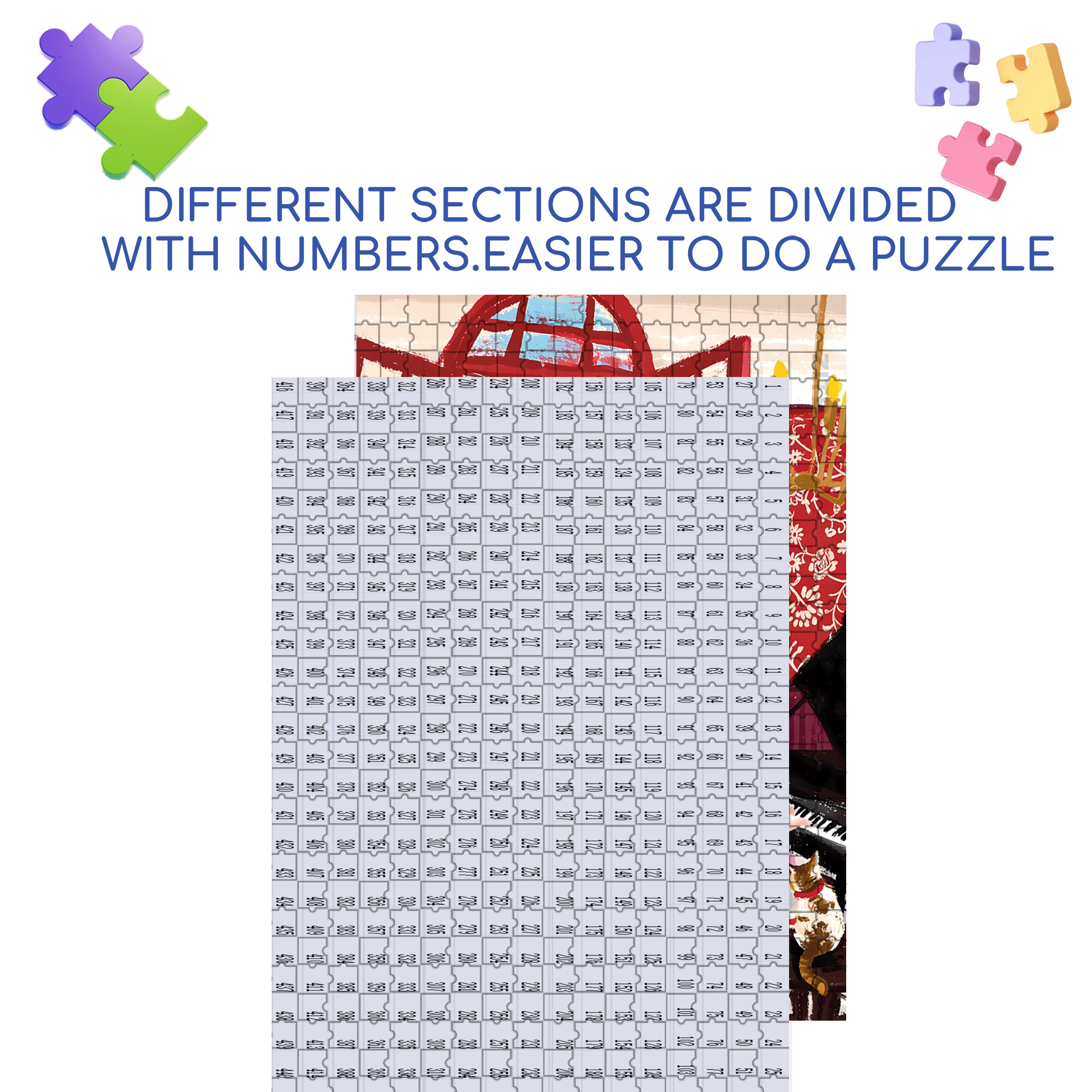 New Year's Listening 500pcs/1000pcs Jigsaw Puzzle, Scratch-Resistant, Interactive Family Game & Brain-Boosting DIY Decor, Perfect for Halloween, Christmas & New Year Gifts, Family Puzzle Game
