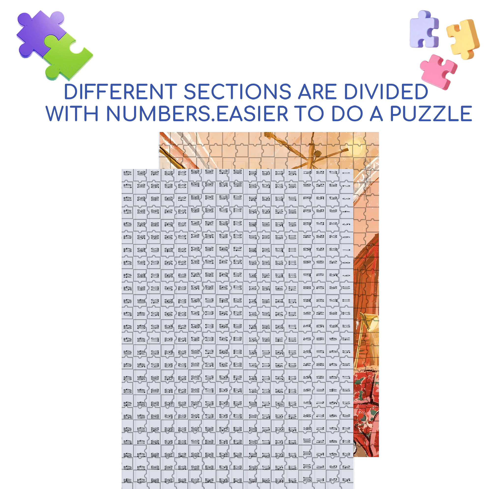 Orange Room 500pcs/1000pcs Jigsaw Puzzle, Scratch-Resistant, Interactive Family Game & Brain-Boosting DIY Decor, Perfect for Halloween, Christmas & New Year Gifts, Family Puzzle Game