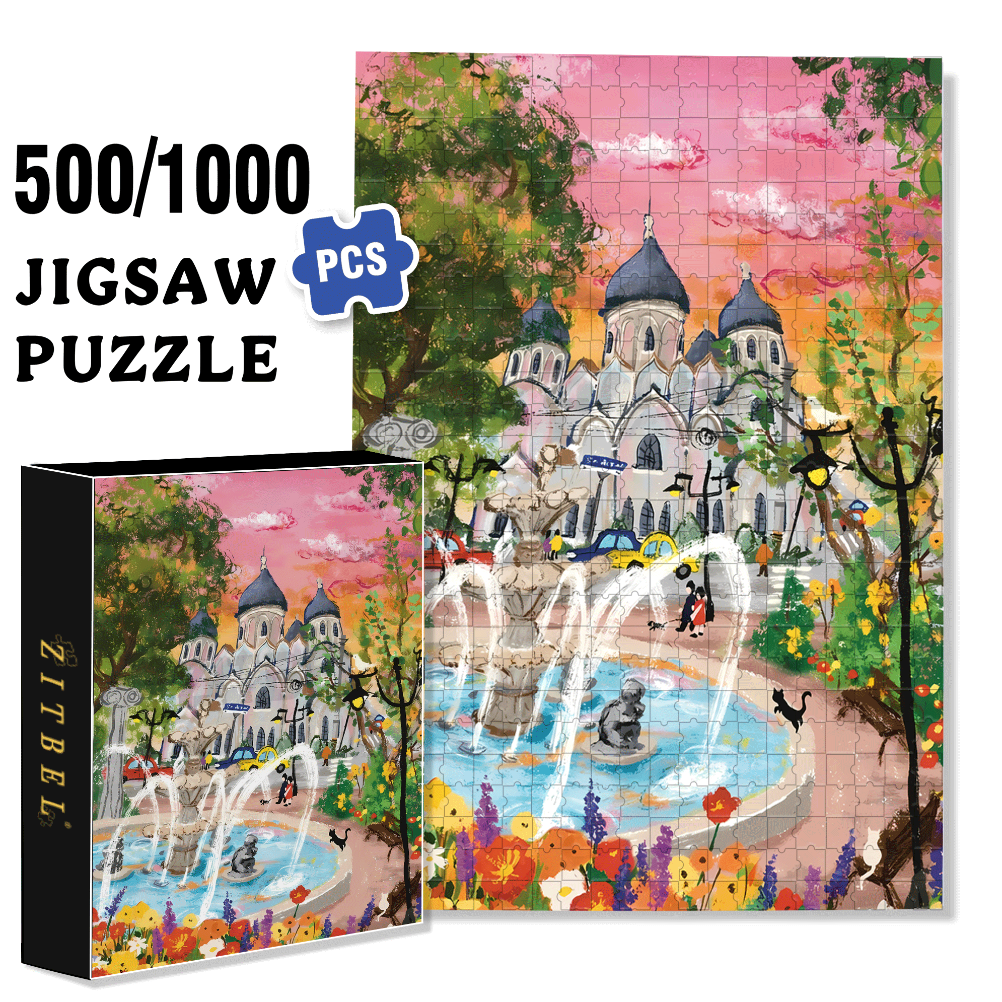 Orthodox Church of Our Lady of Mary 500pcs/1000pcs Jigsaw Puzzle, Scratch-Resistant, Interactive Family Game & Brain-Boosting DIY Decor, Perfect for Halloween, Christmas & New Year Gifts, Family Puzzle Game