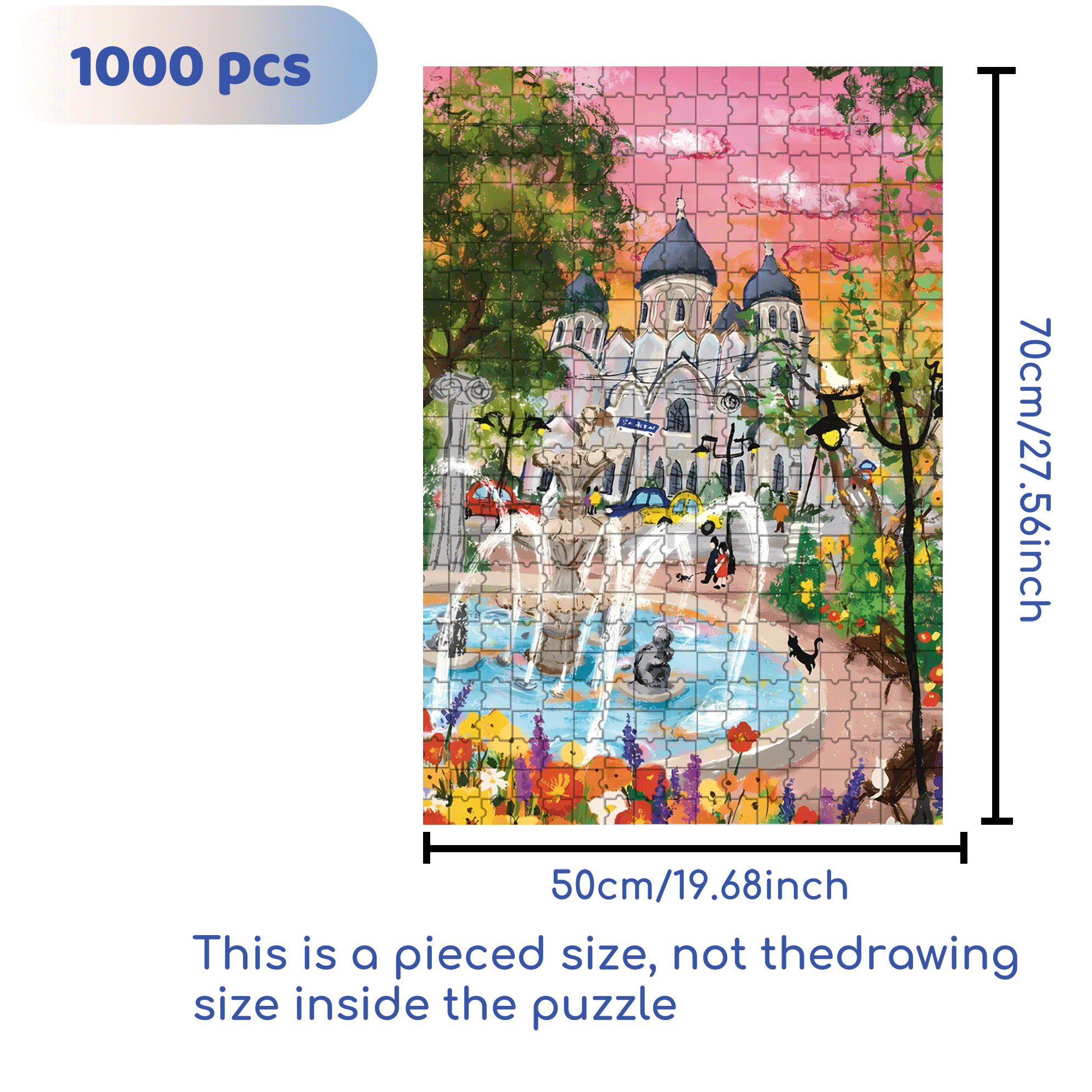 Orthodox Church of Our Lady of Mary 500pcs/1000pcs Jigsaw Puzzle, Scratch-Resistant, Interactive Family Game & Brain-Boosting DIY Decor, Perfect for Halloween, Christmas & New Year Gifts, Family Puzzle Game