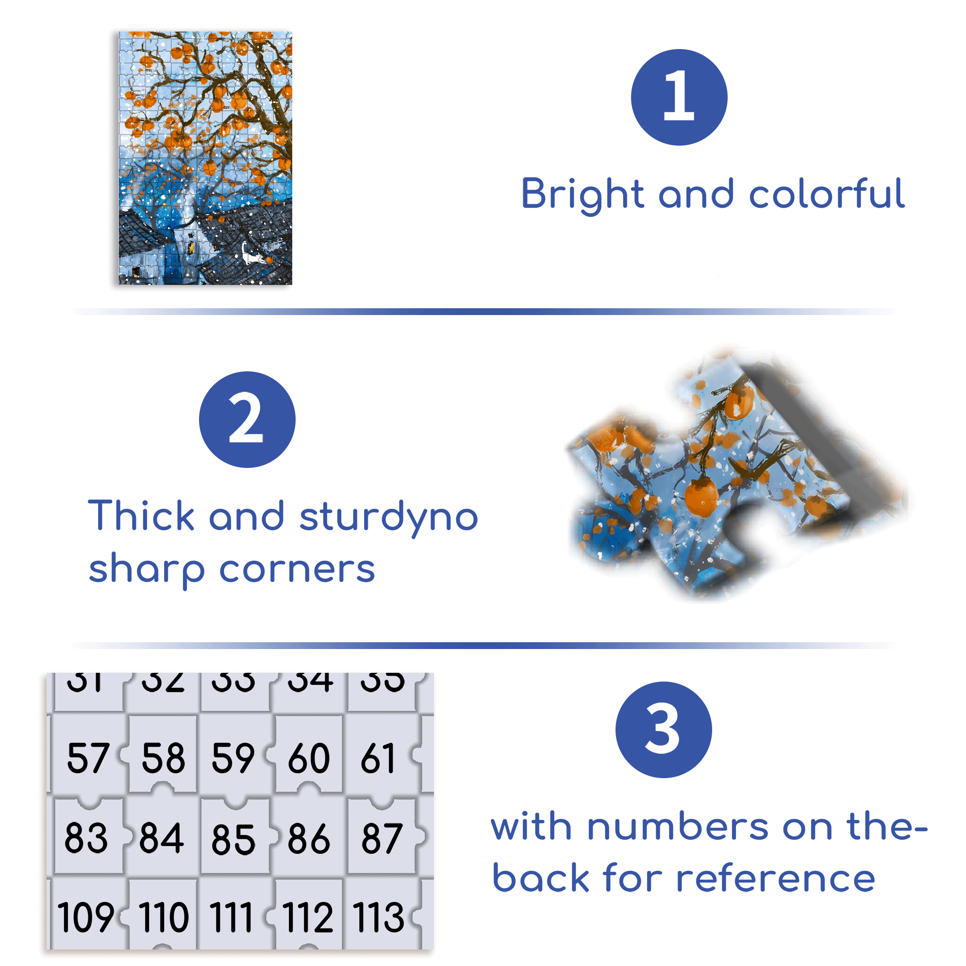 Persimmons Are Ripe 500pcs/1000pcs Jigsaw Puzzle, Scratch-Resistant, Interactive Family Game & Brain-Boosting DIY Decor, Perfect for Halloween, Christmas & New Year Gifts, Family Puzzle Game