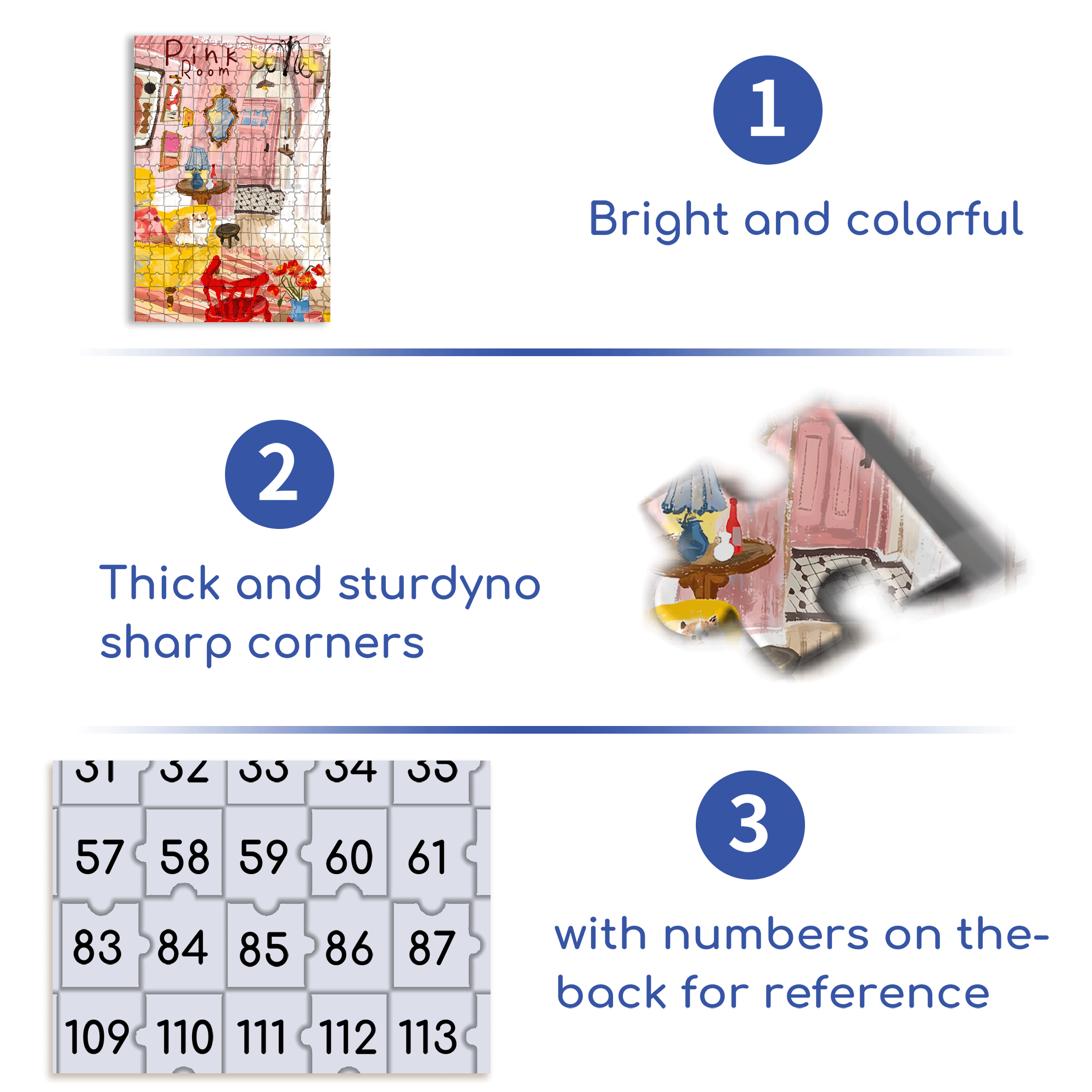 Pink Room 500pcs/1000pcs Jigsaw Puzzle, Scratch-Resistant, Interactive Family Game & Brain-Boosting DIY Decor, Perfect for Halloween, Christmas & New Year Gifts, Family Puzzle Game