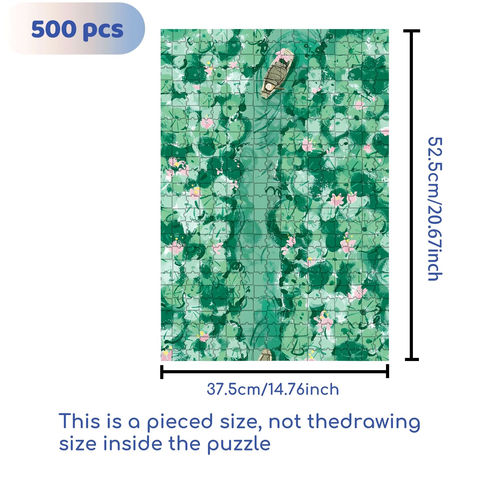 Summer Lotus Pond 2 500pcs/1000pcs Jigsaw Puzzle, Scratch-Resistant, Interactive Family Game & Brain-Boosting DIY Decor, Perfect for Halloween, Christmas & New Year Gifts, Family Puzzle Game