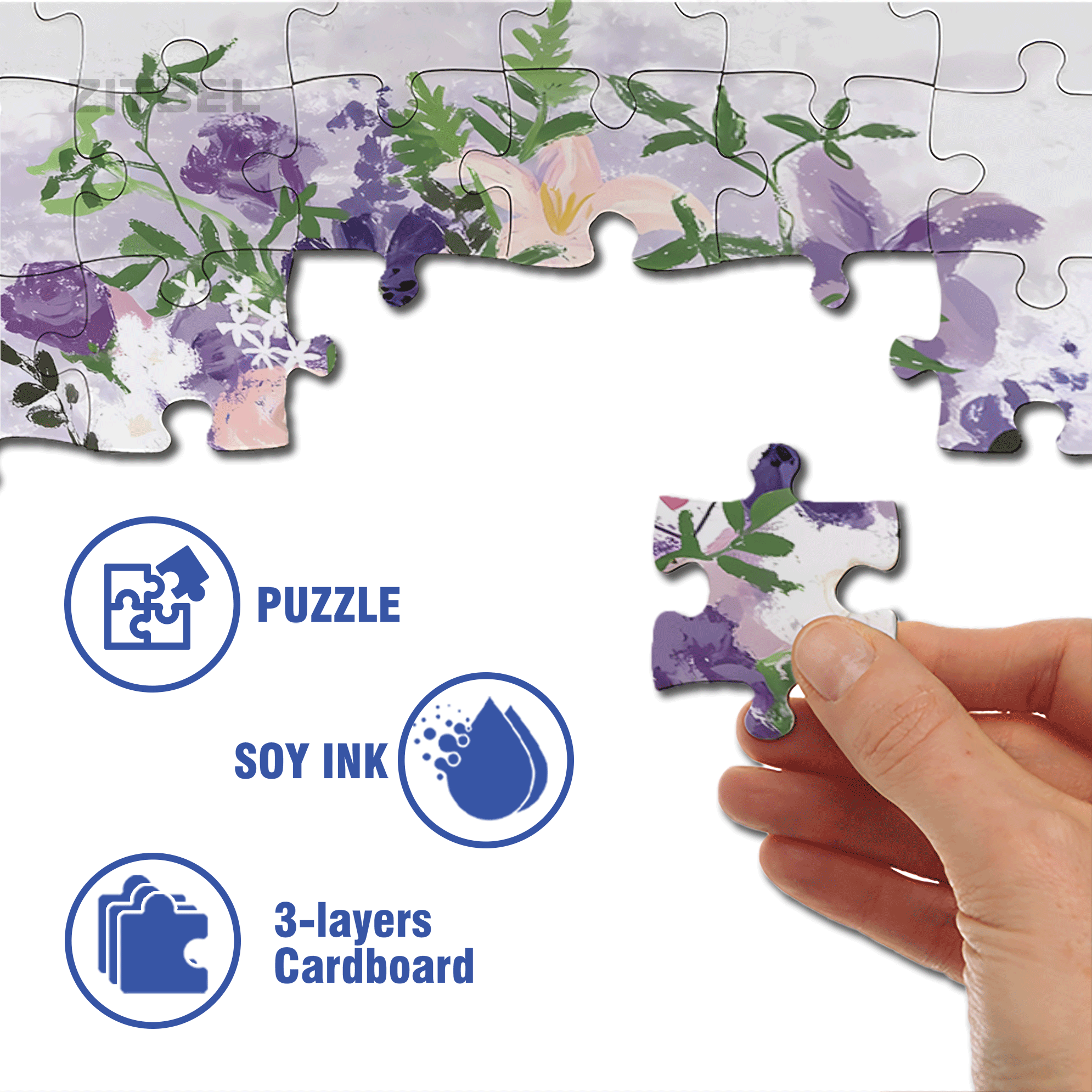 A Bouquet Of Purple On The Weekend 500pcs/1000pcs Jigsaw Puzzle, Scratch-Resistant, Interactive Family Game & Brain-Boosting DIY Decor, Perfect for Halloween, Christmas & New Year Gifts, Family Puzzle Game
