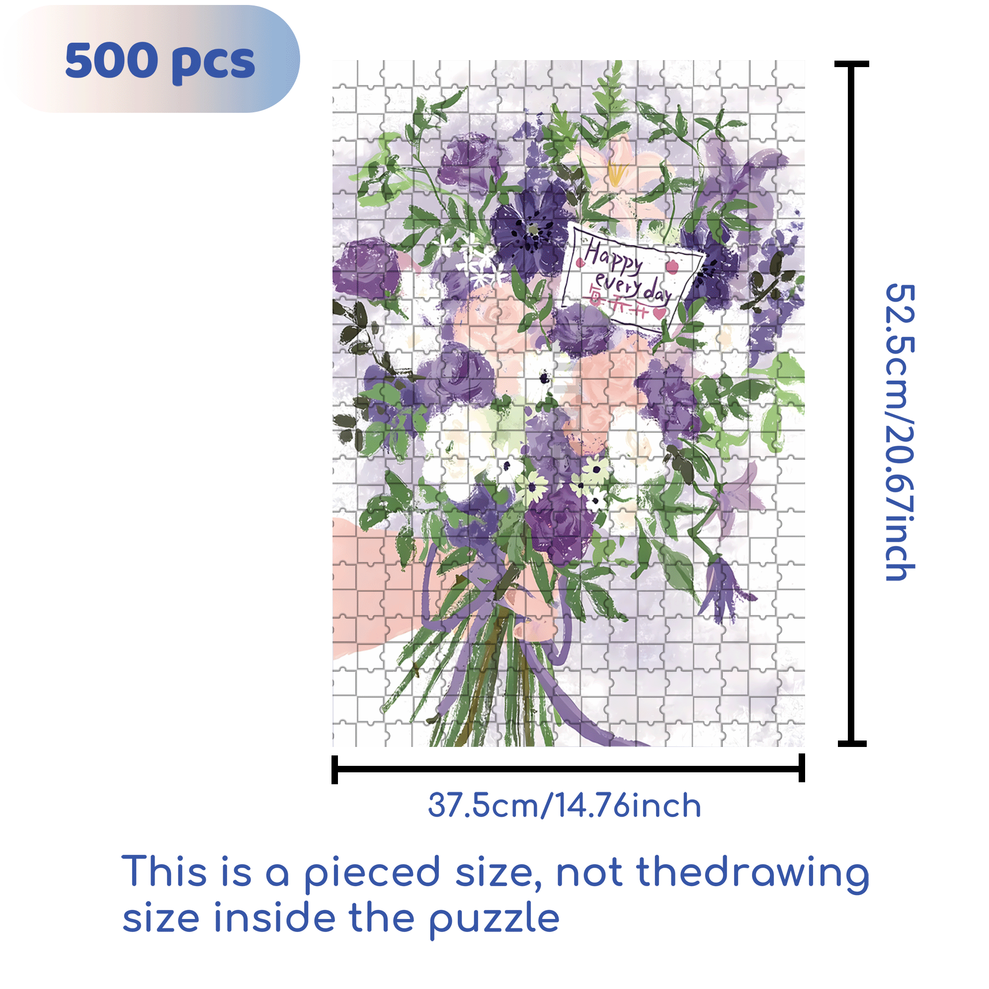 A Bouquet Of Purple On The Weekend 500pcs/1000pcs Jigsaw Puzzle, Scratch-Resistant, Interactive Family Game & Brain-Boosting DIY Decor, Perfect for Halloween, Christmas & New Year Gifts, Family Puzzle Game