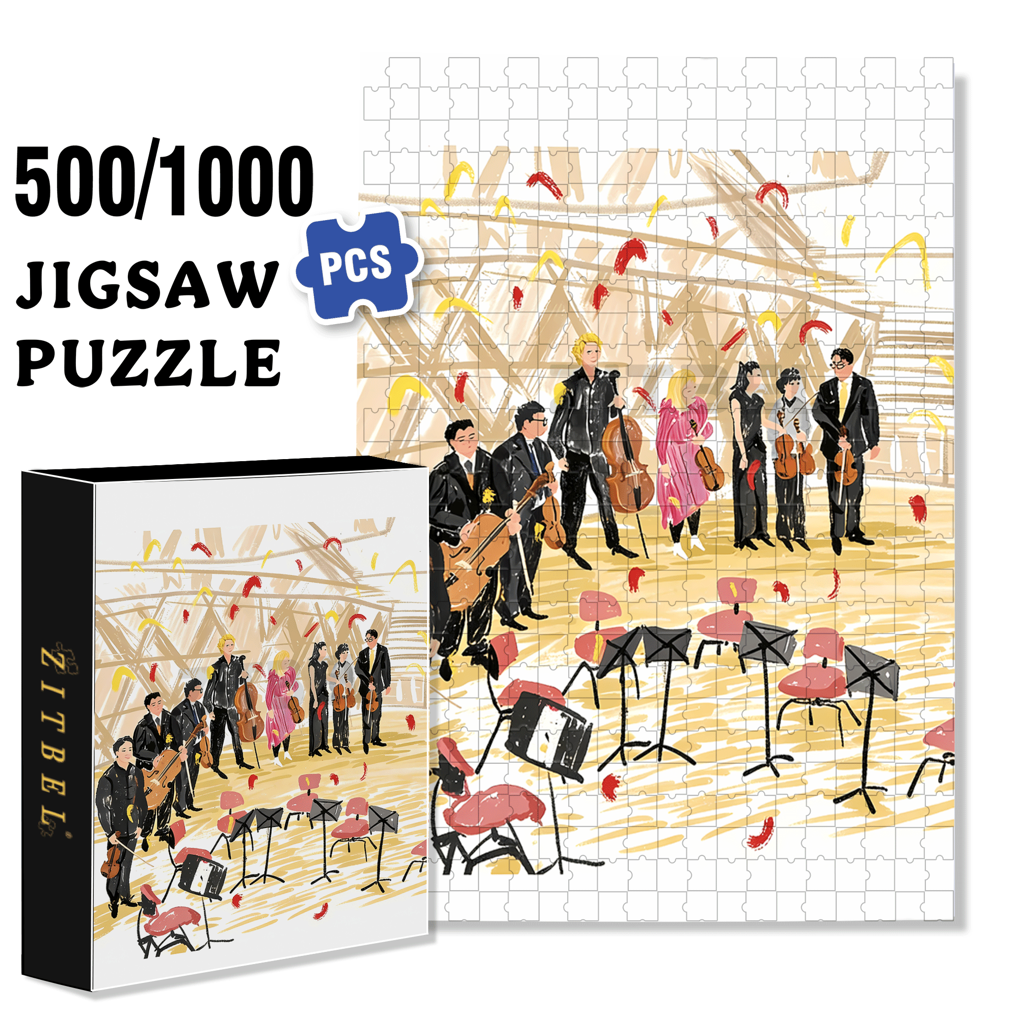 Applause Moment 500pcs/1000pcs Jigsaw Puzzle, Scratch-Resistant, Interactive Family Game & Brain-Boosting DIY Decor, Perfect for Halloween, Christmas & New Year Gifts, Family Puzzle Game