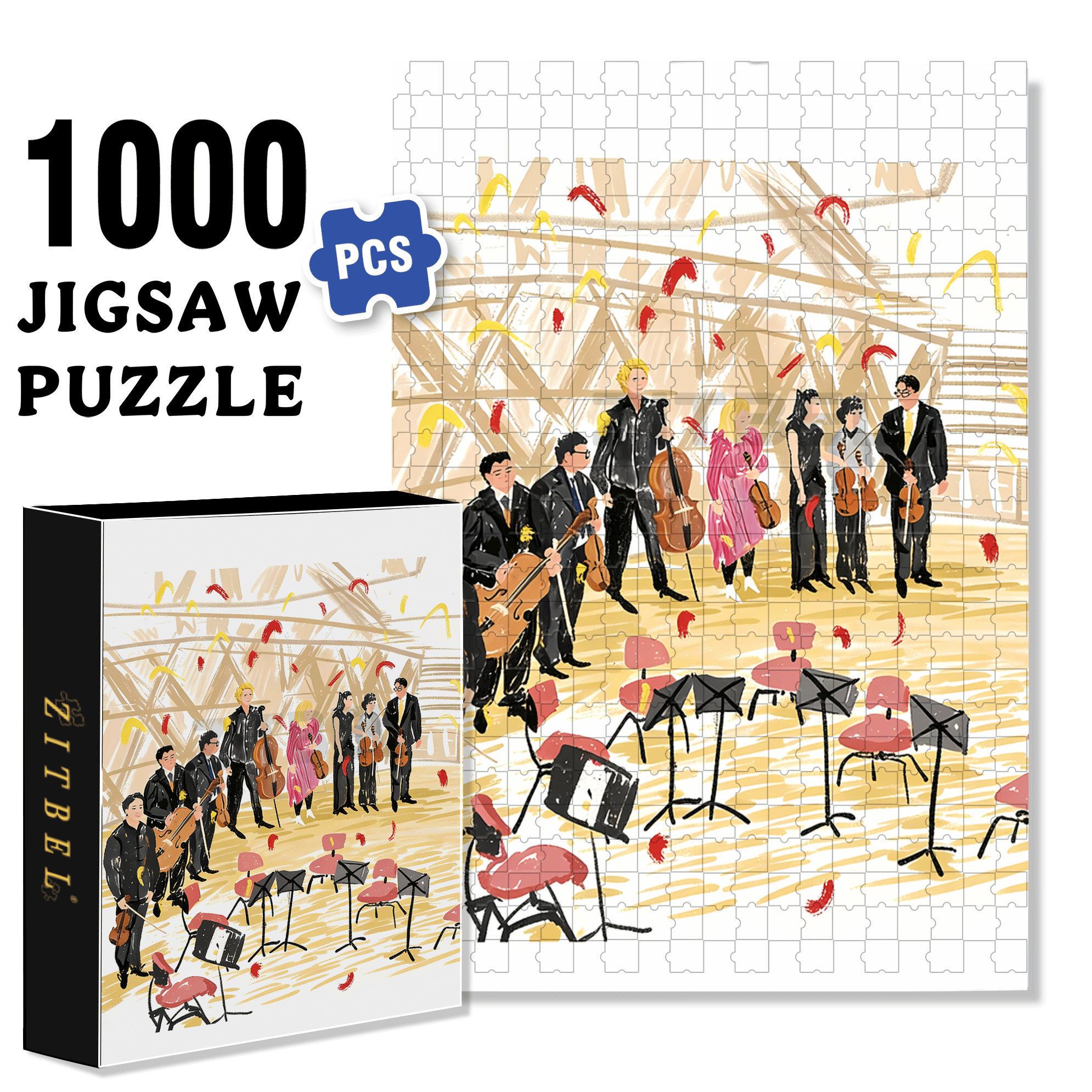 Applause Moment 500pcs/1000pcs Jigsaw Puzzle, Scratch-Resistant, Interactive Family Game & Brain-Boosting DIY Decor, Perfect for Halloween, Christmas & New Year Gifts, Family Puzzle Game