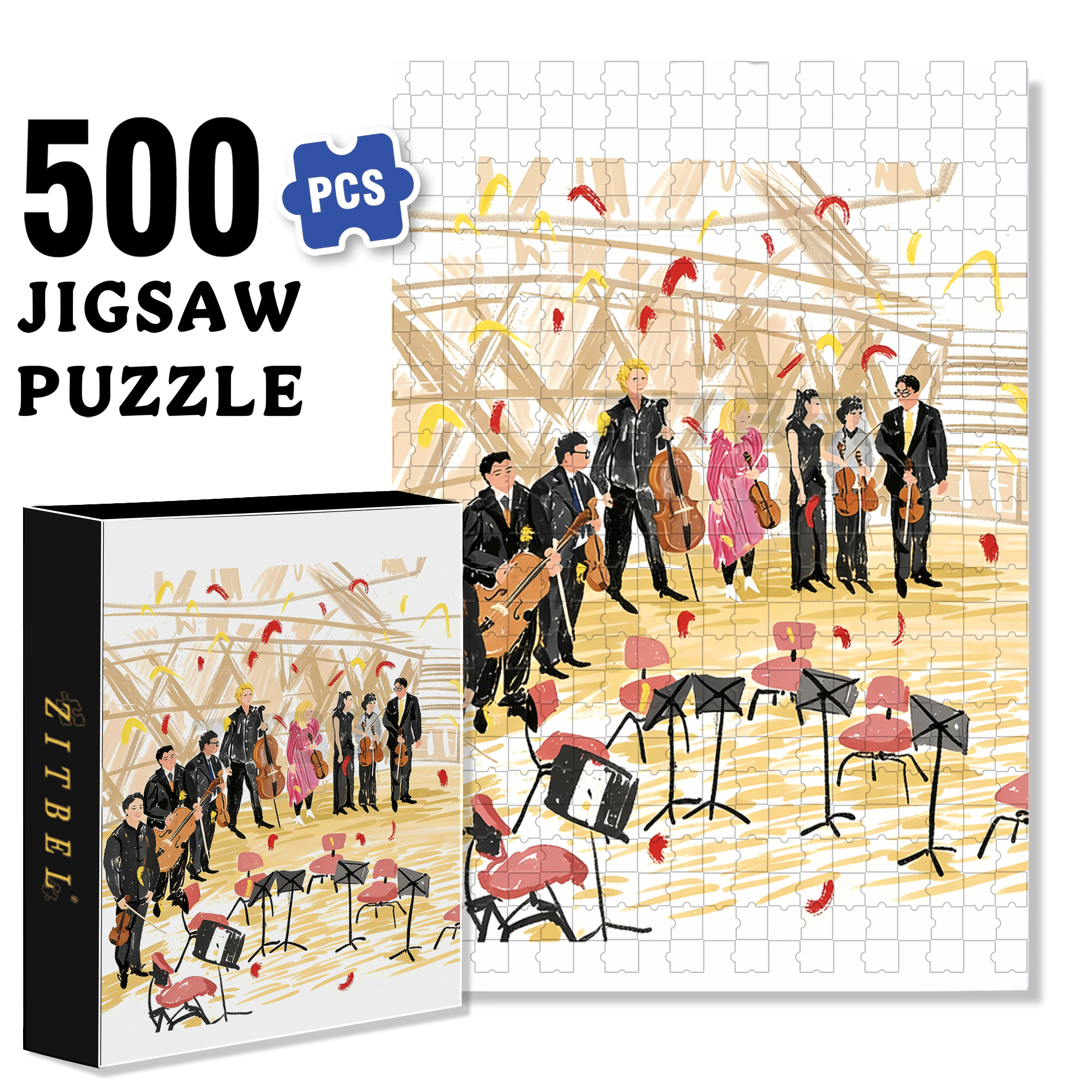 Applause Moment 500pcs/1000pcs Jigsaw Puzzle, Scratch-Resistant, Interactive Family Game & Brain-Boosting DIY Decor, Perfect for Halloween, Christmas & New Year Gifts, Family Puzzle Game