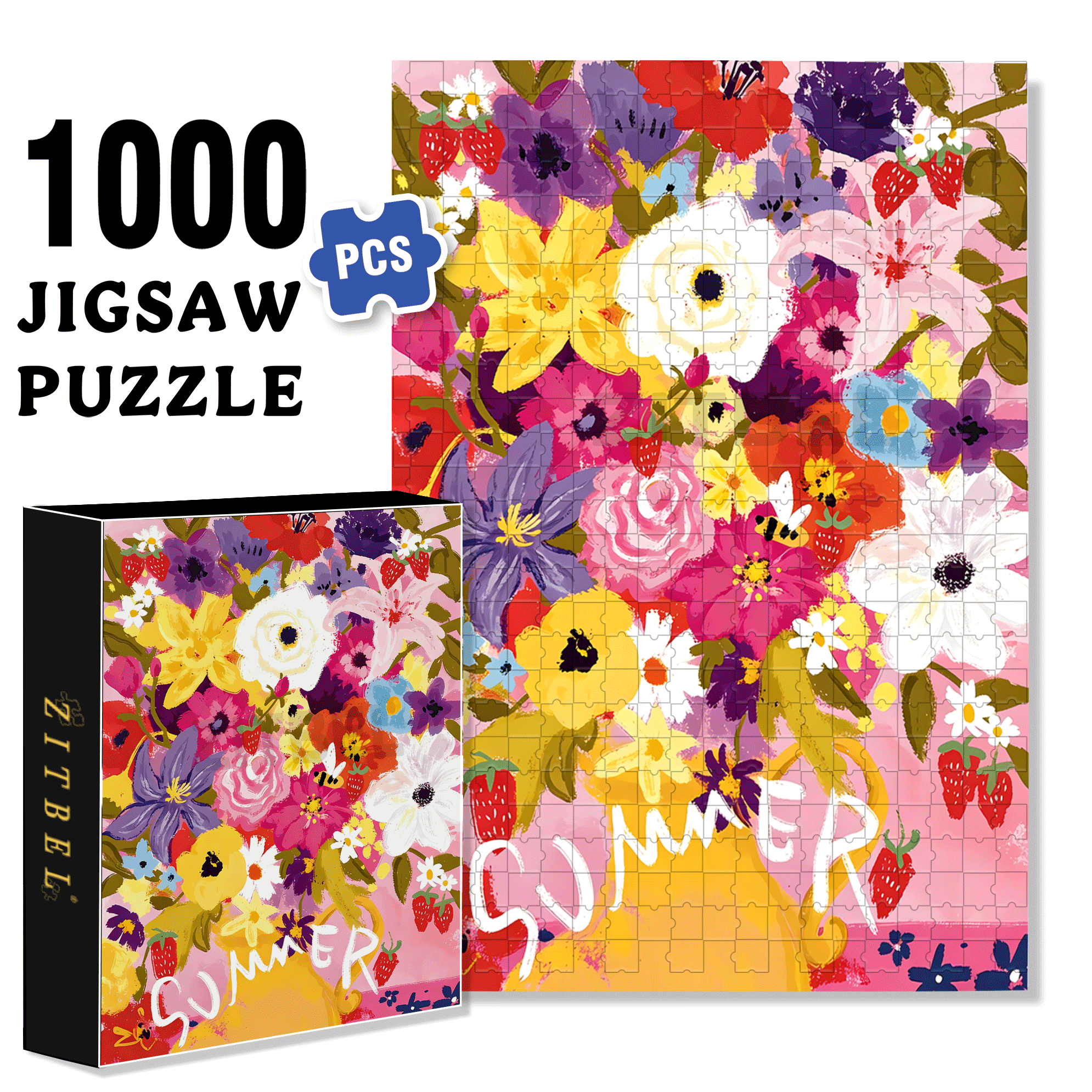 Beautiful Flowers In May 500pcs/1000pcs Jigsaw Puzzle, Scratch-Resistant, Interactive Family Game & Brain-Boosting DIY Decor, Perfect for Halloween, Christmas & New Year Gifts, Family Puzzle Game
