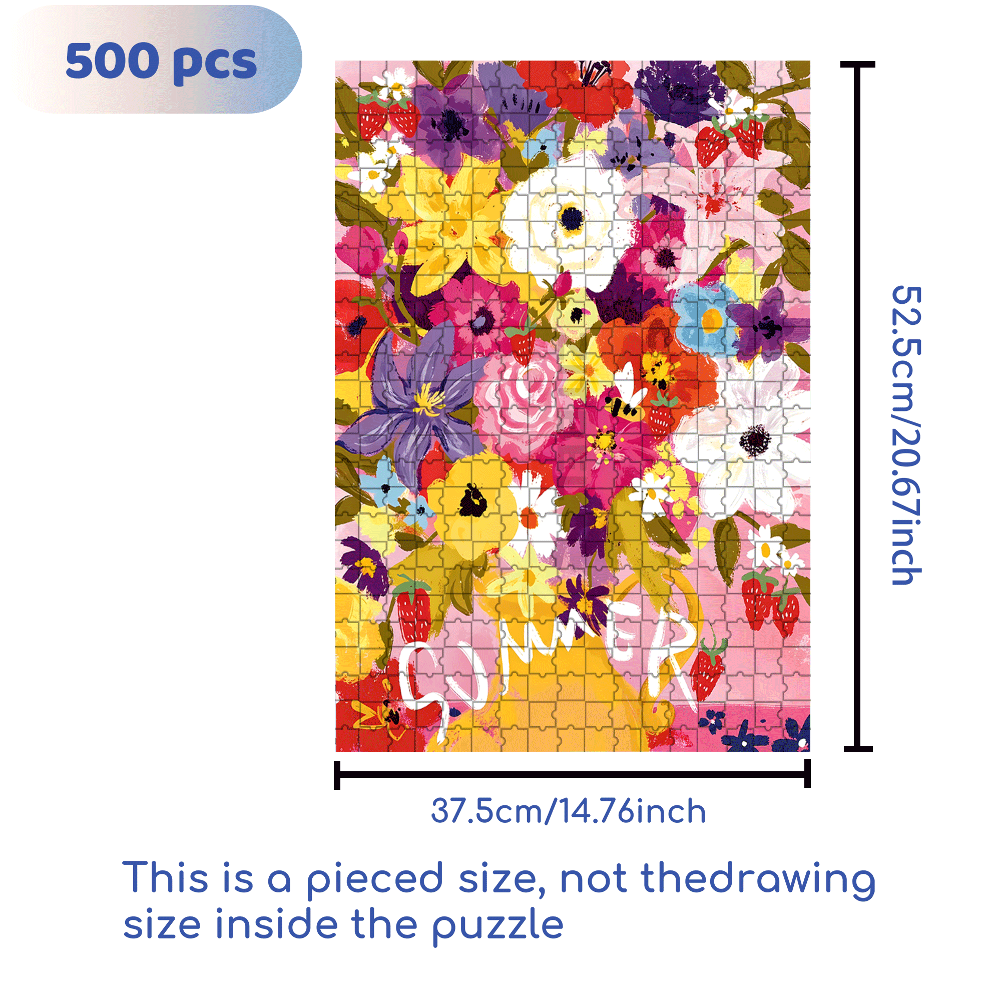 Beautiful Flowers In May 500pcs/1000pcs Jigsaw Puzzle, Scratch-Resistant, Interactive Family Game & Brain-Boosting DIY Decor, Perfect for Halloween, Christmas & New Year Gifts, Family Puzzle Game