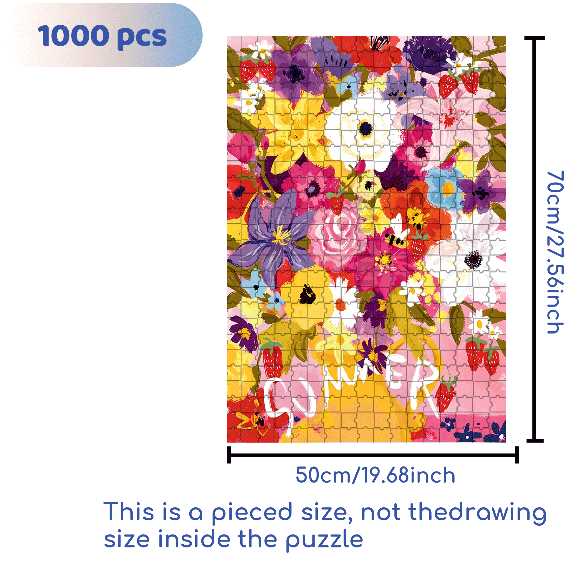Beautiful Flowers In May 500pcs/1000pcs Jigsaw Puzzle, Scratch-Resistant, Interactive Family Game & Brain-Boosting DIY Decor, Perfect for Halloween, Christmas & New Year Gifts, Family Puzzle Game