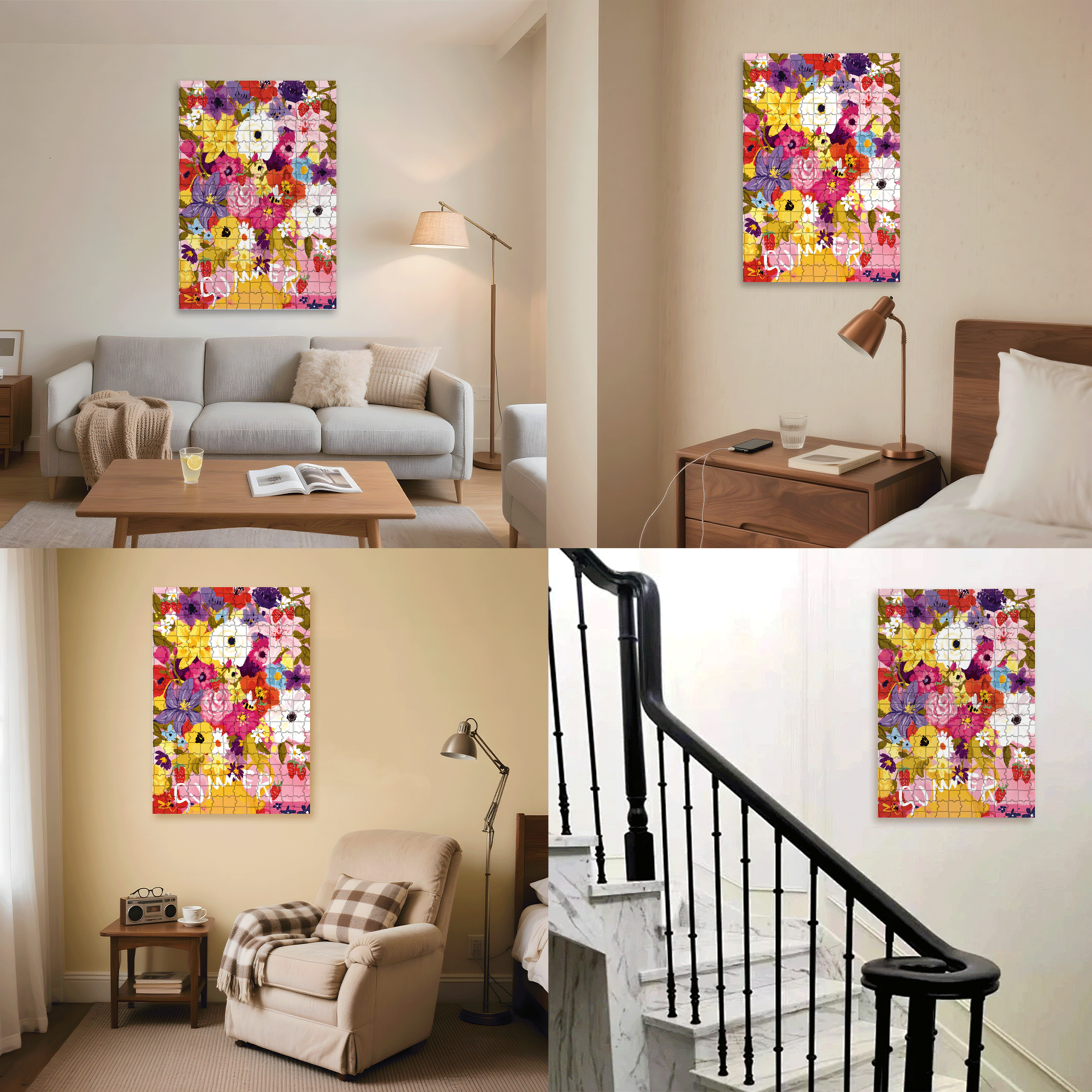Beautiful Flowers In May 500pcs/1000pcs Jigsaw Puzzle, Scratch-Resistant, Interactive Family Game & Brain-Boosting DIY Decor, Perfect for Halloween, Christmas & New Year Gifts, Family Puzzle Game