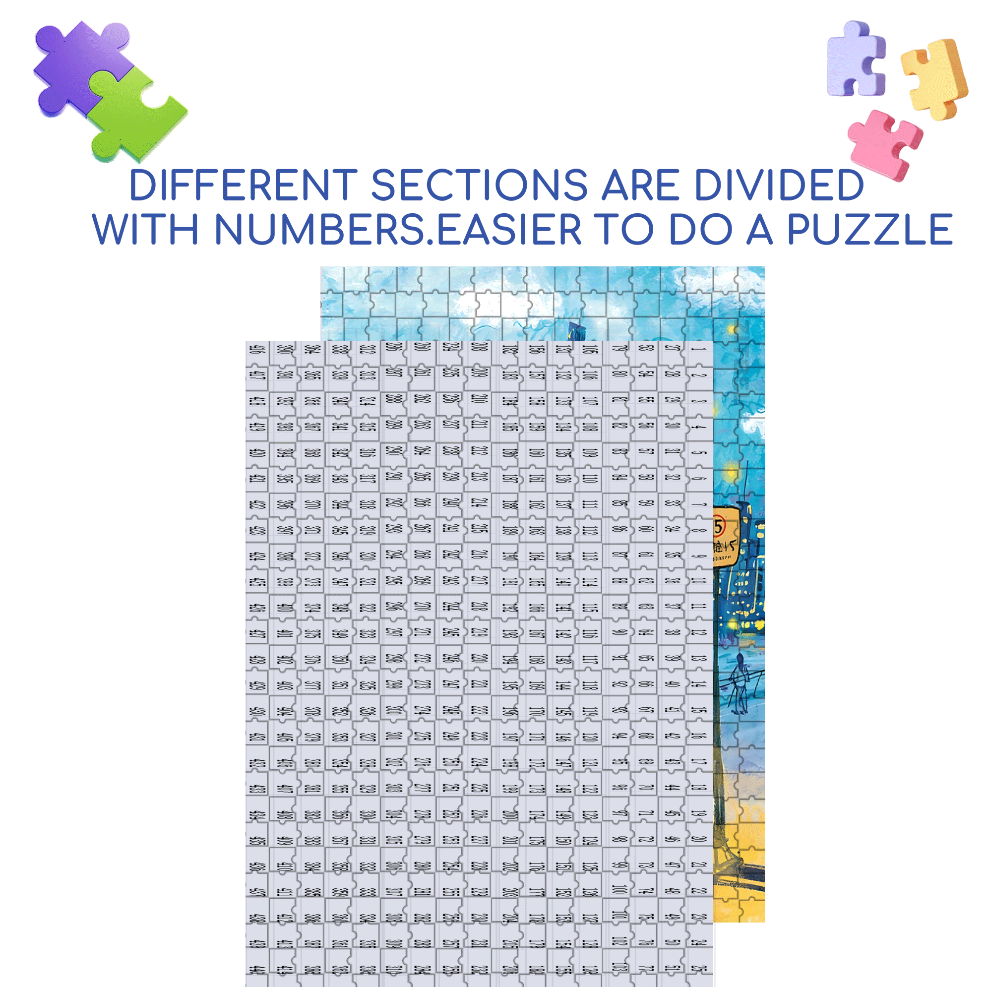 Blue Moment 500pcs/1000pcs Jigsaw Puzzle, Scratch-Resistant, Interactive Family Game & Brain-Boosting DIY Decor, Perfect for Halloween, Christmas & New Year Gifts, Family Puzzle Game