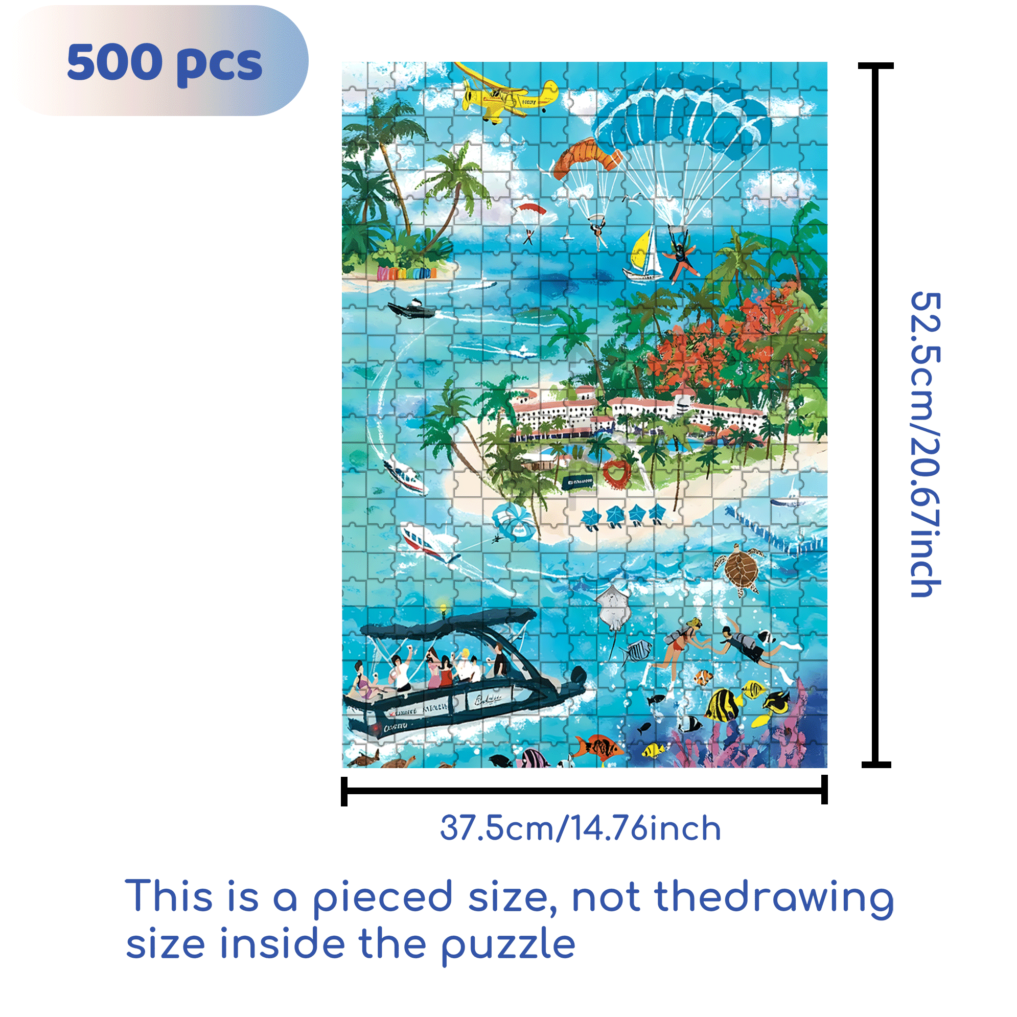 Blue Mood 2 500pcs/1000pcs Jigsaw Puzzle, Scratch-Resistant, Interactive Family Game & Brain-Boosting DIY Decor, Perfect for Halloween, Christmas & New Year Gifts, Family Puzzle Game