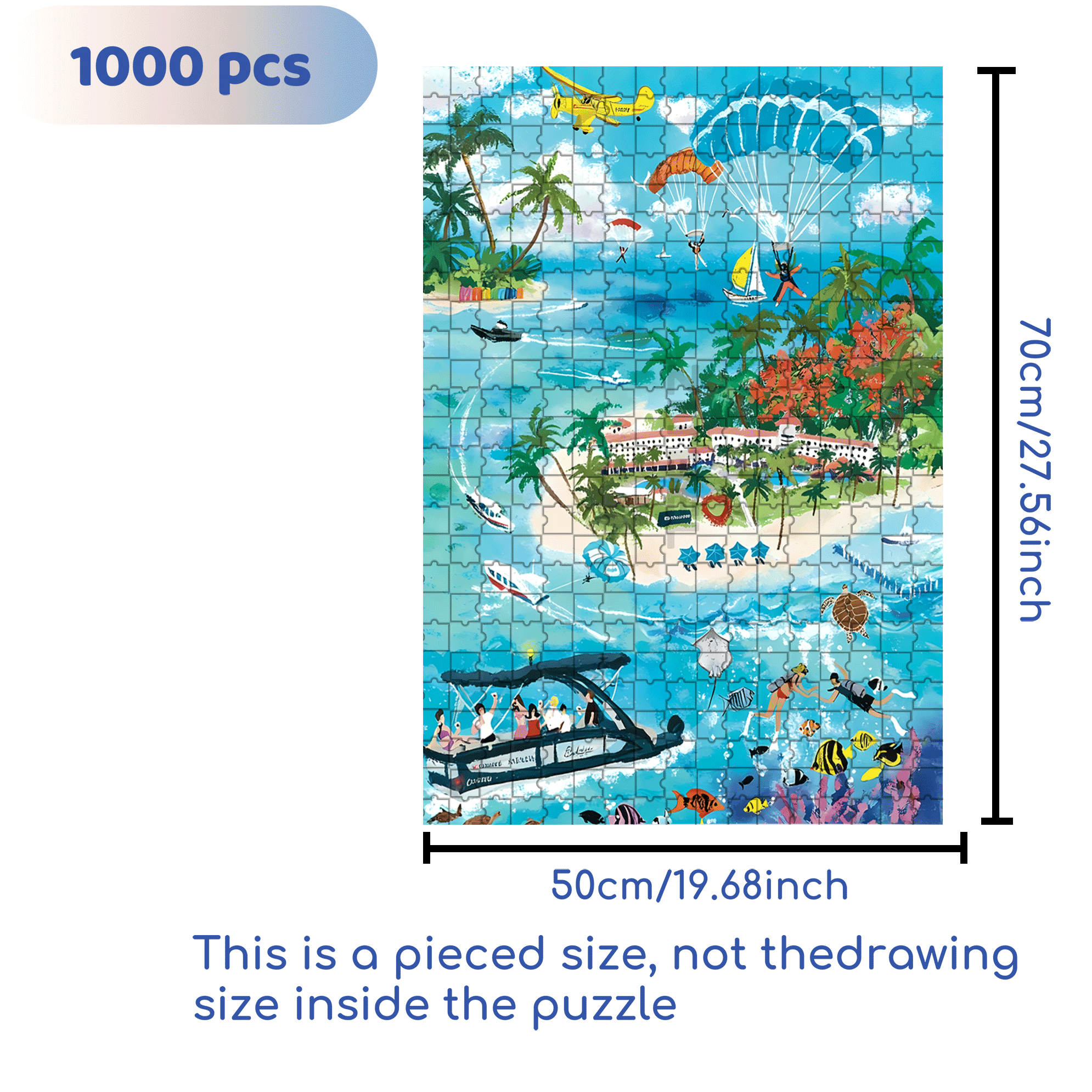 Blue Mood 2 500pcs/1000pcs Jigsaw Puzzle, Scratch-Resistant, Interactive Family Game & Brain-Boosting DIY Decor, Perfect for Halloween, Christmas & New Year Gifts, Family Puzzle Game