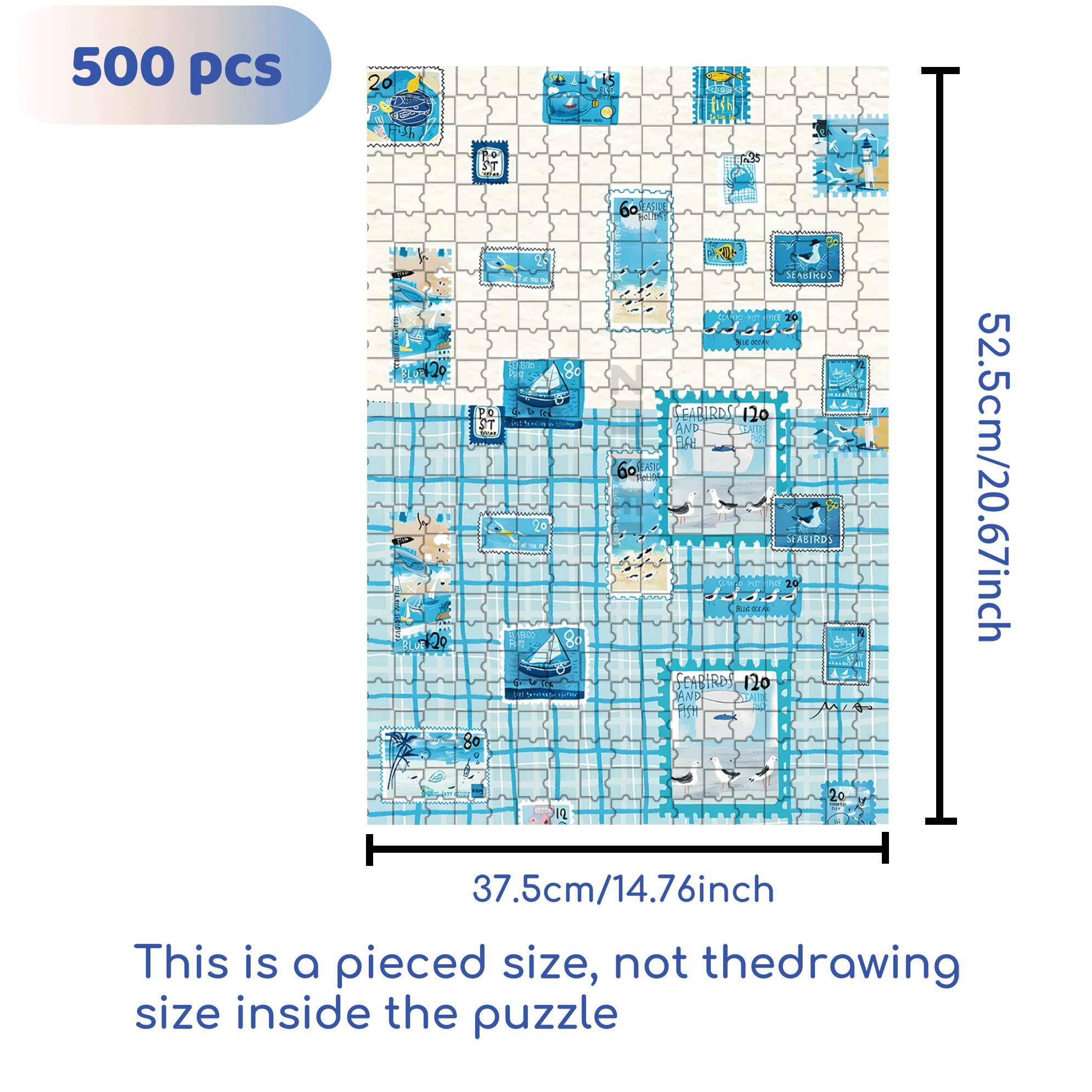 Blue Stamp 500pcs/1000pcs Jigsaw Puzzle, Scratch-Resistant, Interactive Family Game & Brain-Boosting DIY Decor, Perfect for Halloween, Christmas & New Year Gifts, Family Puzzle Game