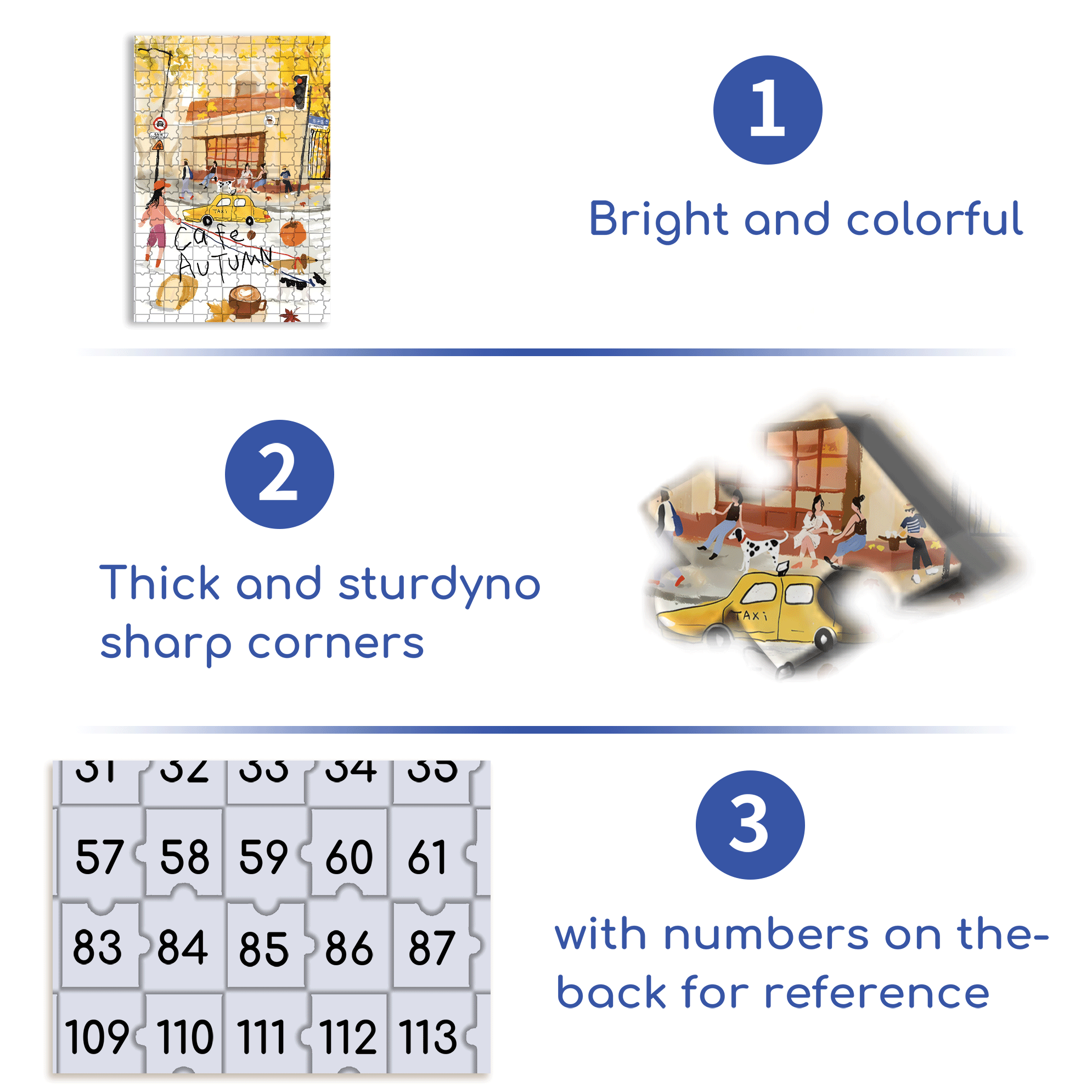 Cafe Autumn 500pcs/1000pcs Jigsaw Puzzle, Scratch-Resistant, Interactive Family Game & Brain-Boosting DIY Decor, Perfect for Halloween, Christmas & New Year Gifts, Family Puzzle Game