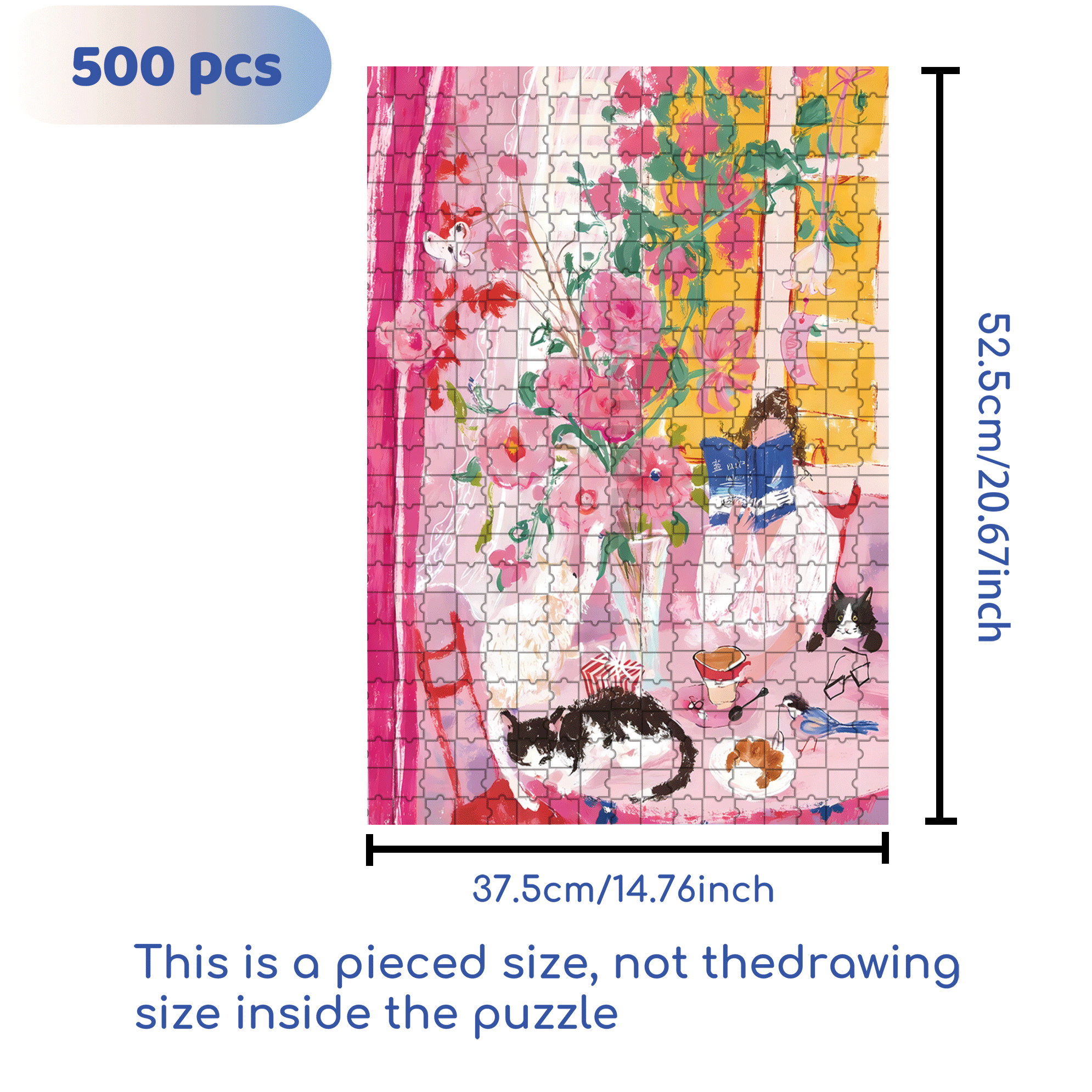Cat's Summer Afternoon 500pcs/1000pcs Jigsaw Puzzle, Scratch-Resistant, Interactive Family Game & Brain-Boosting DIY Decor, Perfect for Halloween, Christmas & New Year Gifts, Family Puzzle Game