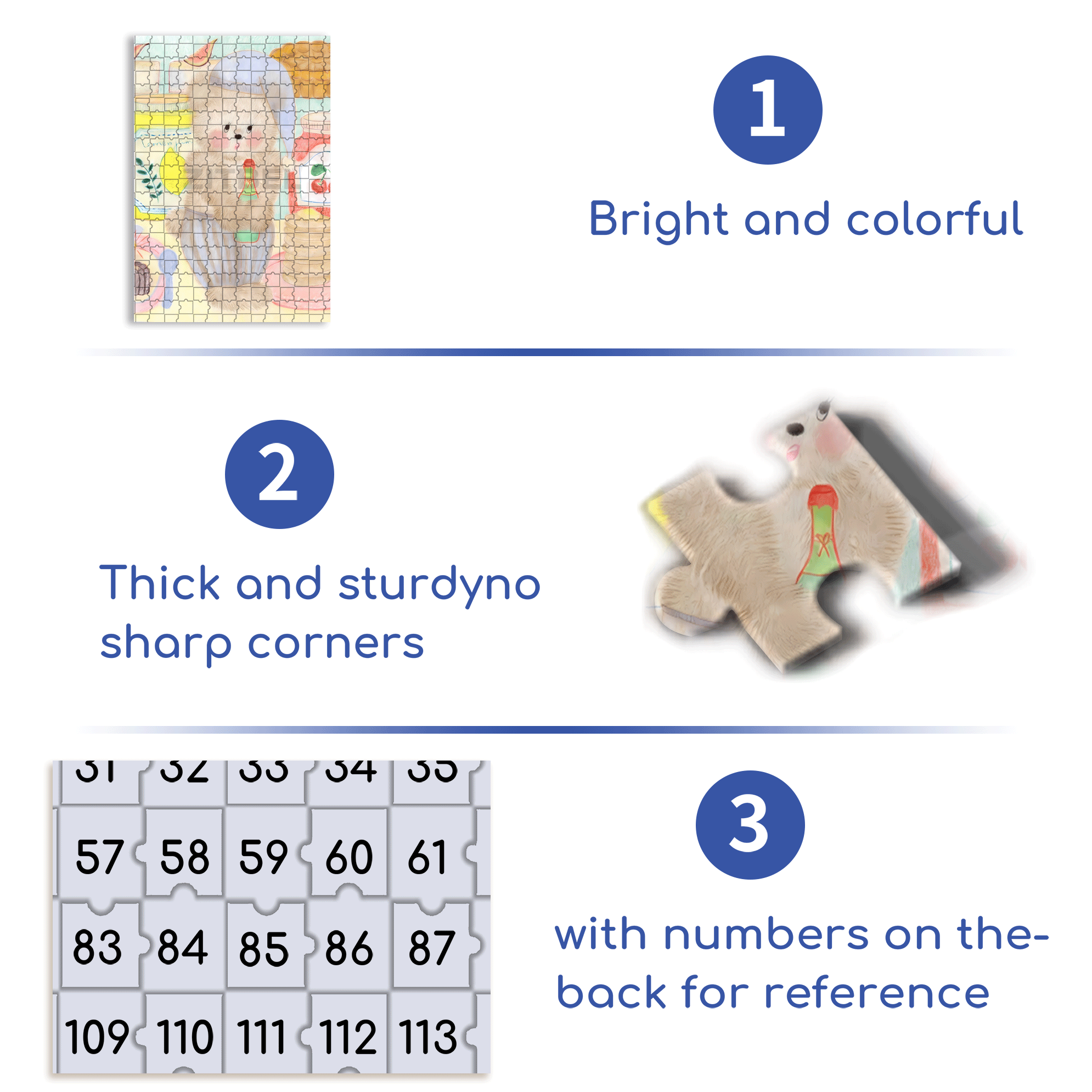 Champagne Bear 500pcs/1000pcs Jigsaw Puzzle, Scratch-Resistant, Interactive Family Game & Brain-Boosting DIY Decor, Perfect for Halloween, Christmas & New Year Gifts, Family Puzzle Game