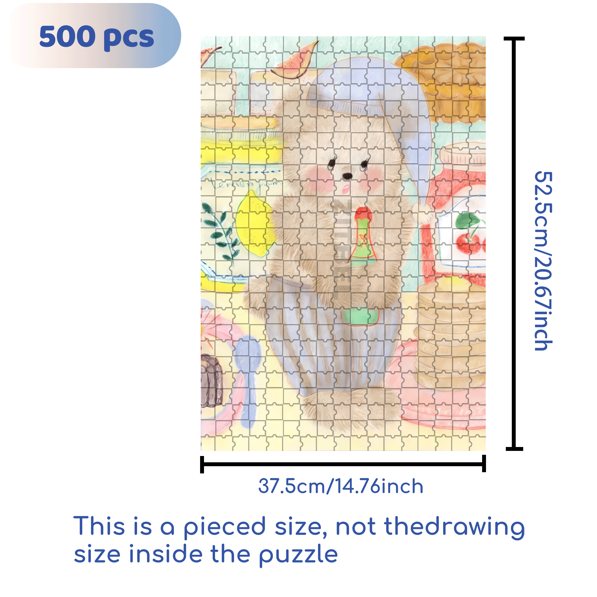 Champagne Bear 500pcs/1000pcs Jigsaw Puzzle, Scratch-Resistant, Interactive Family Game & Brain-Boosting DIY Decor, Perfect for Halloween, Christmas & New Year Gifts, Family Puzzle Game