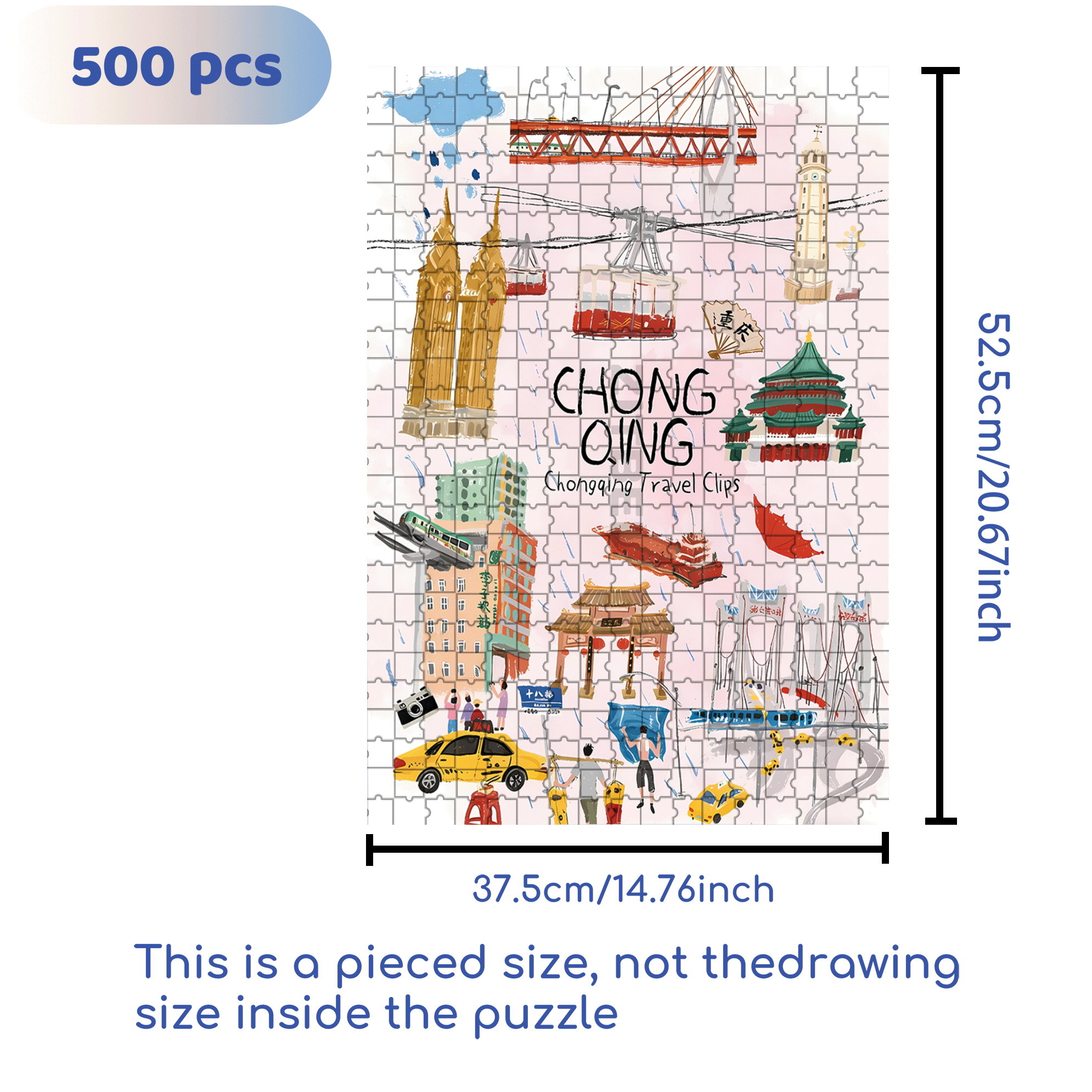 ChongQing 500pcs/1000pcs Jigsaw Puzzle, Scratch-Resistant, Interactive Family Game & Brain-Boosting DIY Decor, Perfect for Halloween, Christmas & New Year Gifts, Family Puzzle Game