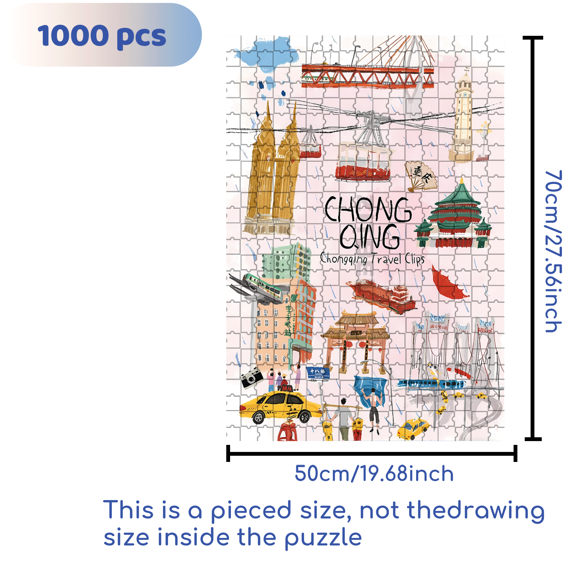 ChongQing 500pcs/1000pcs Jigsaw Puzzle, Scratch-Resistant, Interactive Family Game & Brain-Boosting DIY Decor, Perfect for Halloween, Christmas & New Year Gifts, Family Puzzle Game