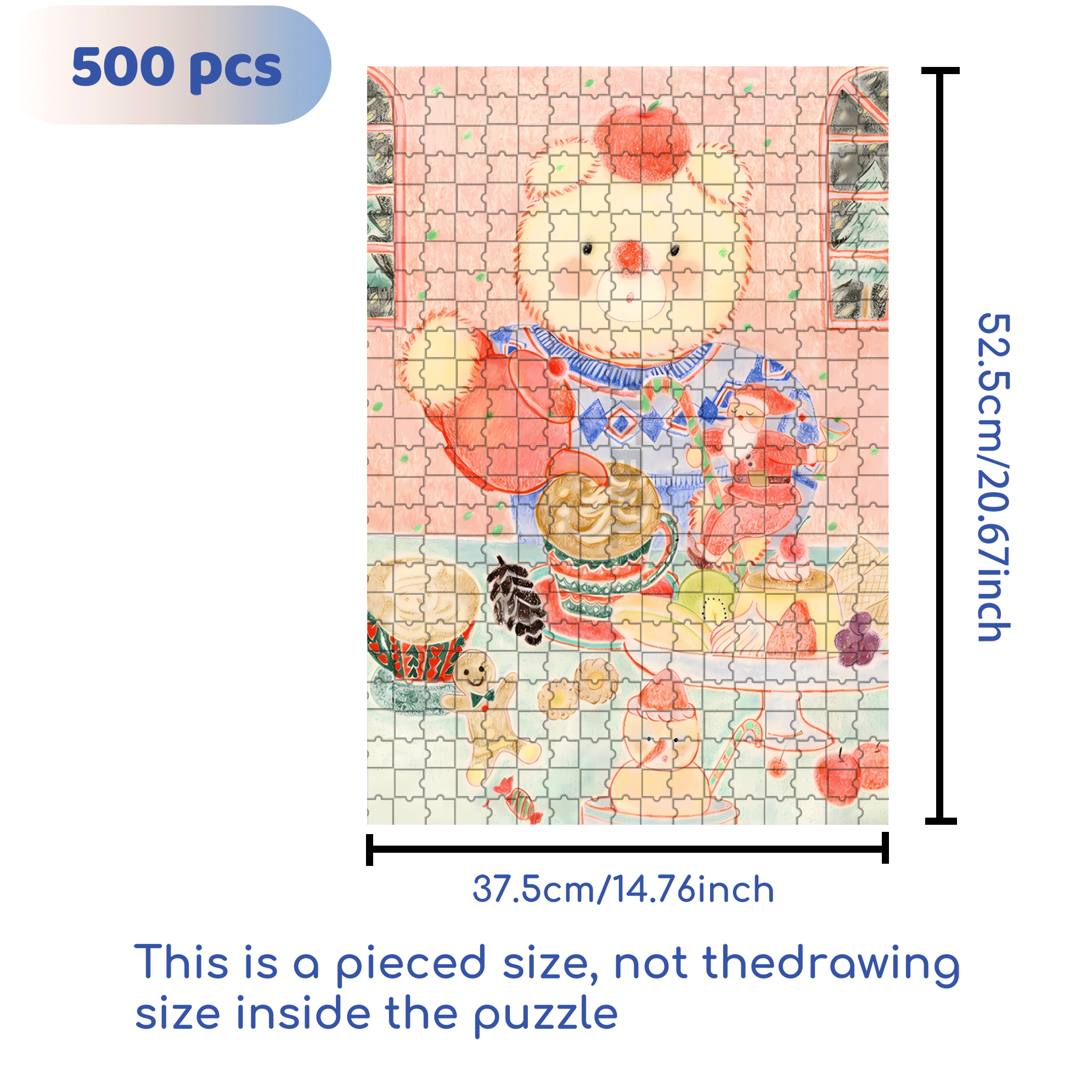 Christmas Tea Shop 500pcs/1000pcs Jigsaw Puzzle, Scratch-Resistant, Interactive Family Game & Brain-Boosting DIY Decor, Perfect for Halloween, Christmas & New Year Gifts, Family Puzzle Game