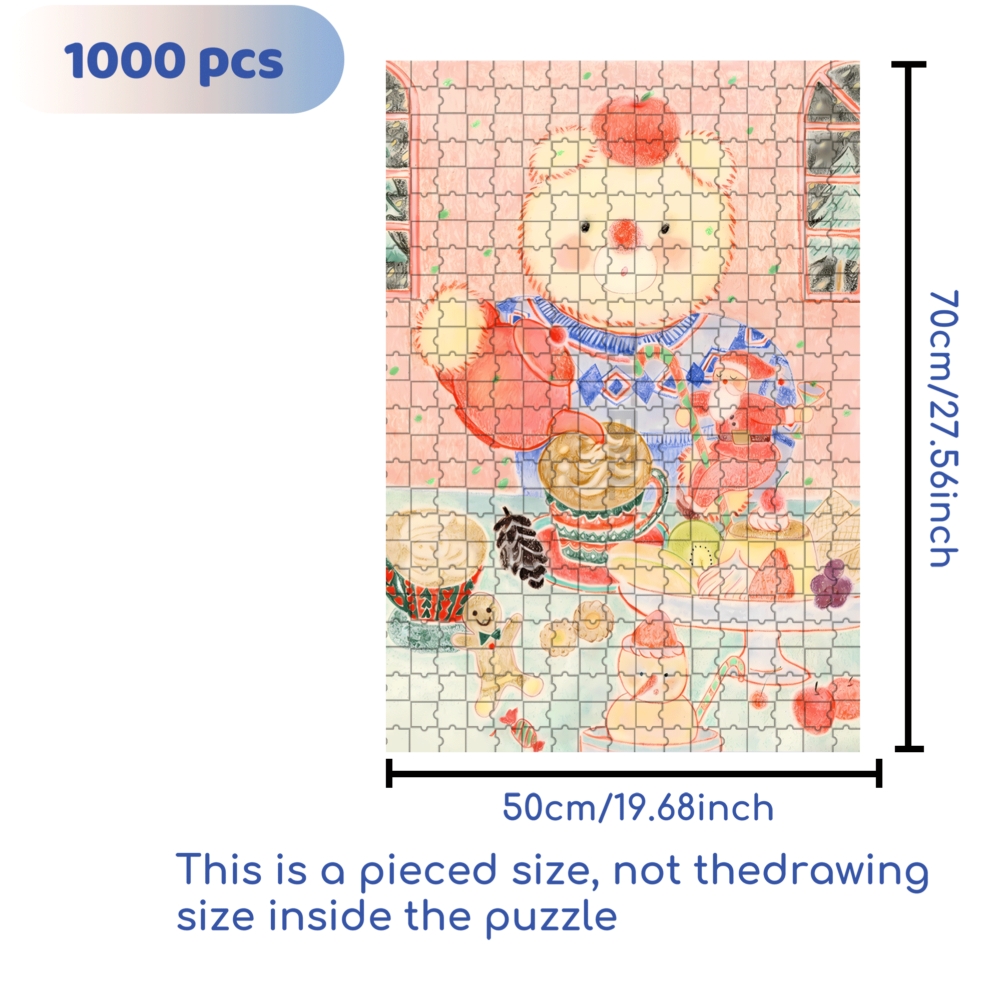 Christmas Tea Shop 500pcs/1000pcs Jigsaw Puzzle, Scratch-Resistant, Interactive Family Game & Brain-Boosting DIY Decor, Perfect for Halloween, Christmas & New Year Gifts, Family Puzzle Game