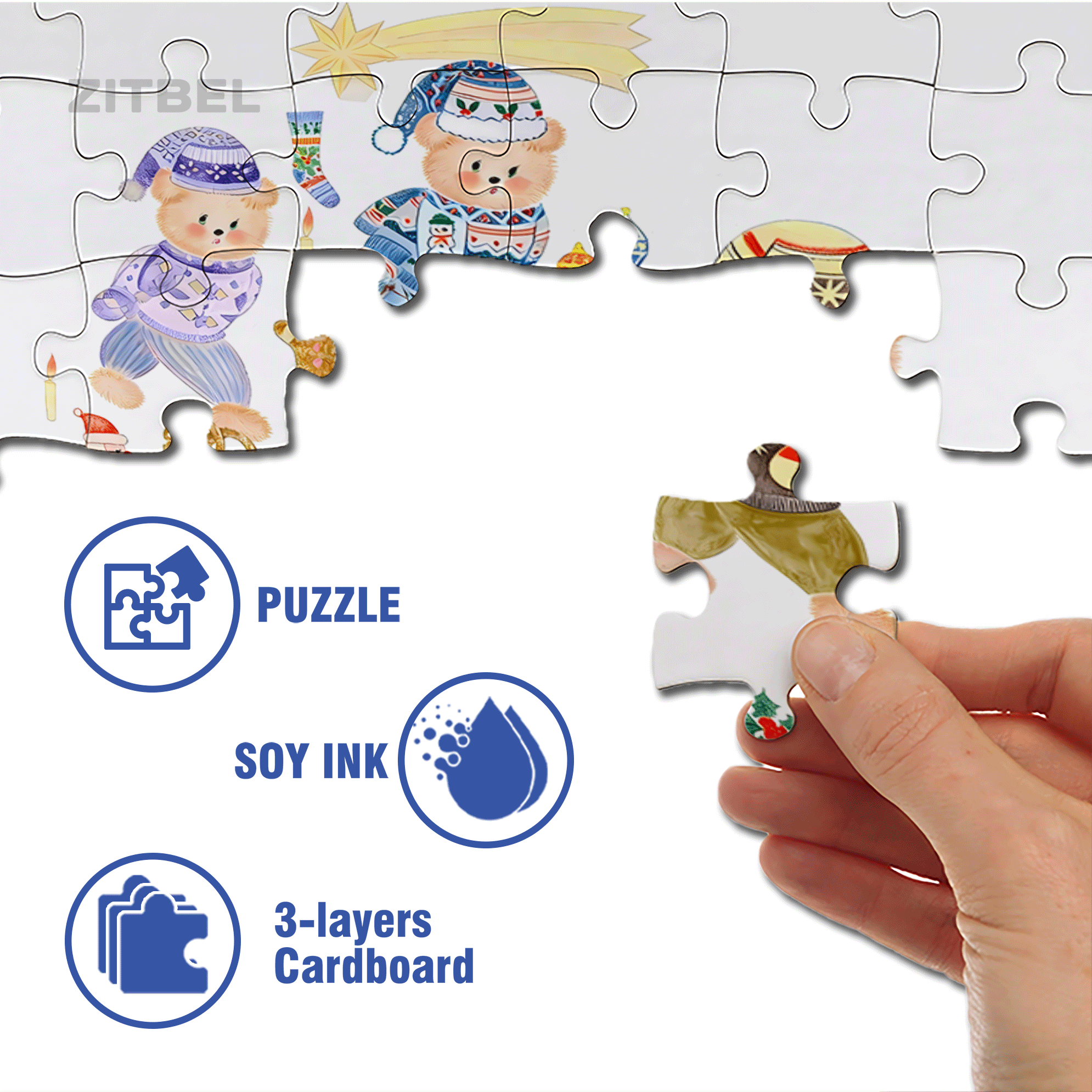 Christmas Waltz 500pcs/1000pcs Jigsaw Puzzle, Scratch-Resistant, Interactive Family Game & Brain-Boosting DIY Decor, Perfect for Halloween, Christmas & New Year Gifts, Family Puzzle Game