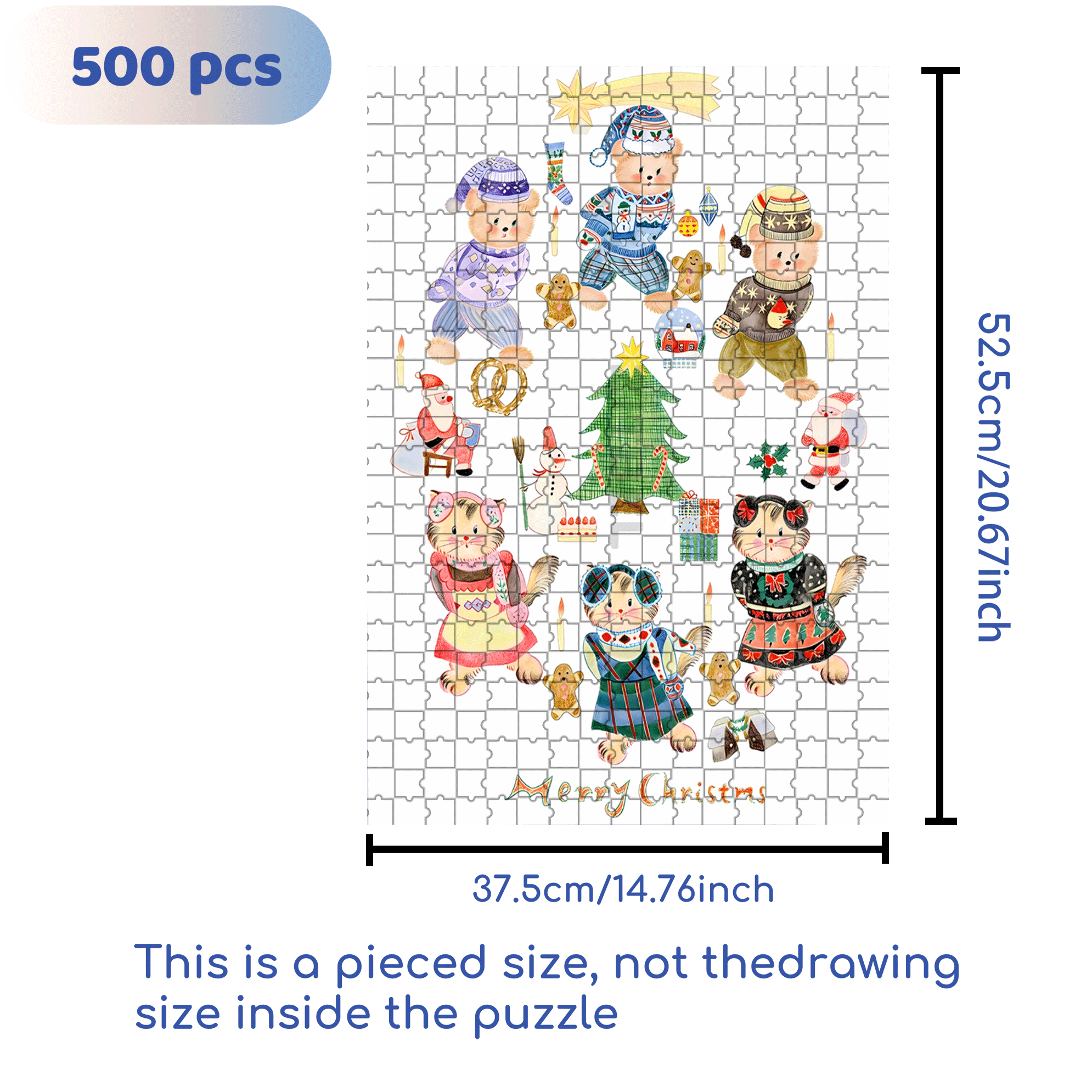 Christmas Waltz 500pcs/1000pcs Jigsaw Puzzle, Scratch-Resistant, Interactive Family Game & Brain-Boosting DIY Decor, Perfect for Halloween, Christmas & New Year Gifts, Family Puzzle Game