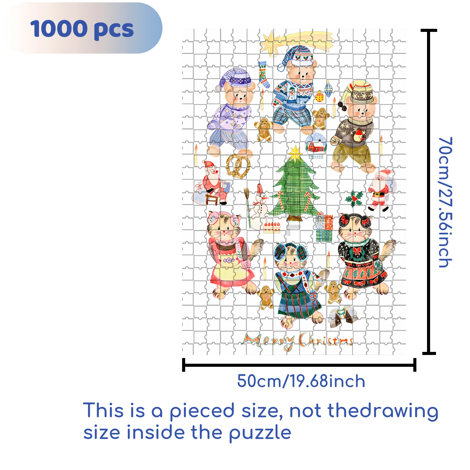 Christmas Waltz 500pcs/1000pcs Jigsaw Puzzle, Scratch-Resistant, Interactive Family Game & Brain-Boosting DIY Decor, Perfect for Halloween, Christmas & New Year Gifts, Family Puzzle Game