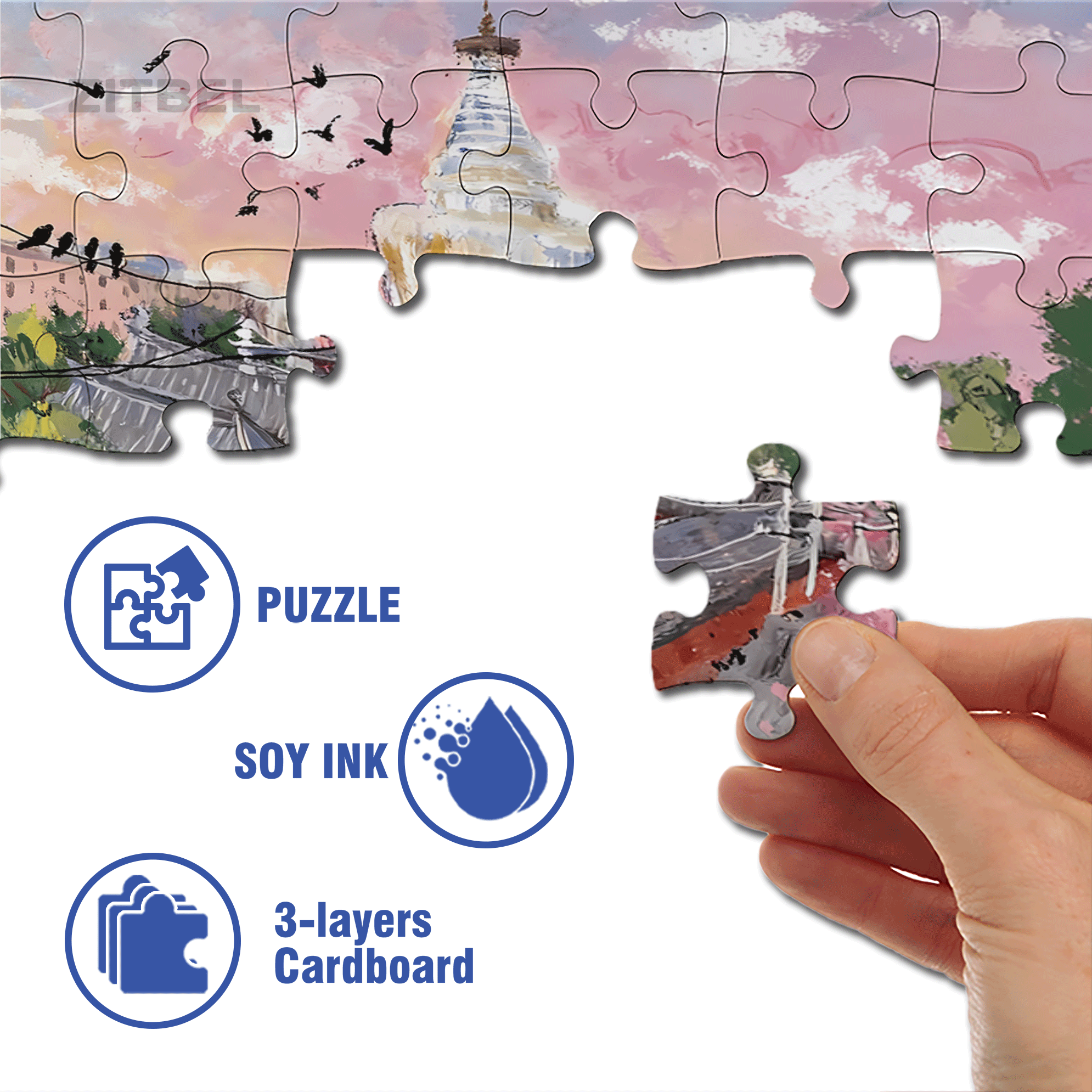 City Pictorial 2 500pcs/1000pcs Jigsaw Puzzle, Scratch-Resistant, Interactive Family Game & Brain-Boosting DIY Decor, Perfect for Halloween, Christmas & New Year Gifts, Family Puzzle Game