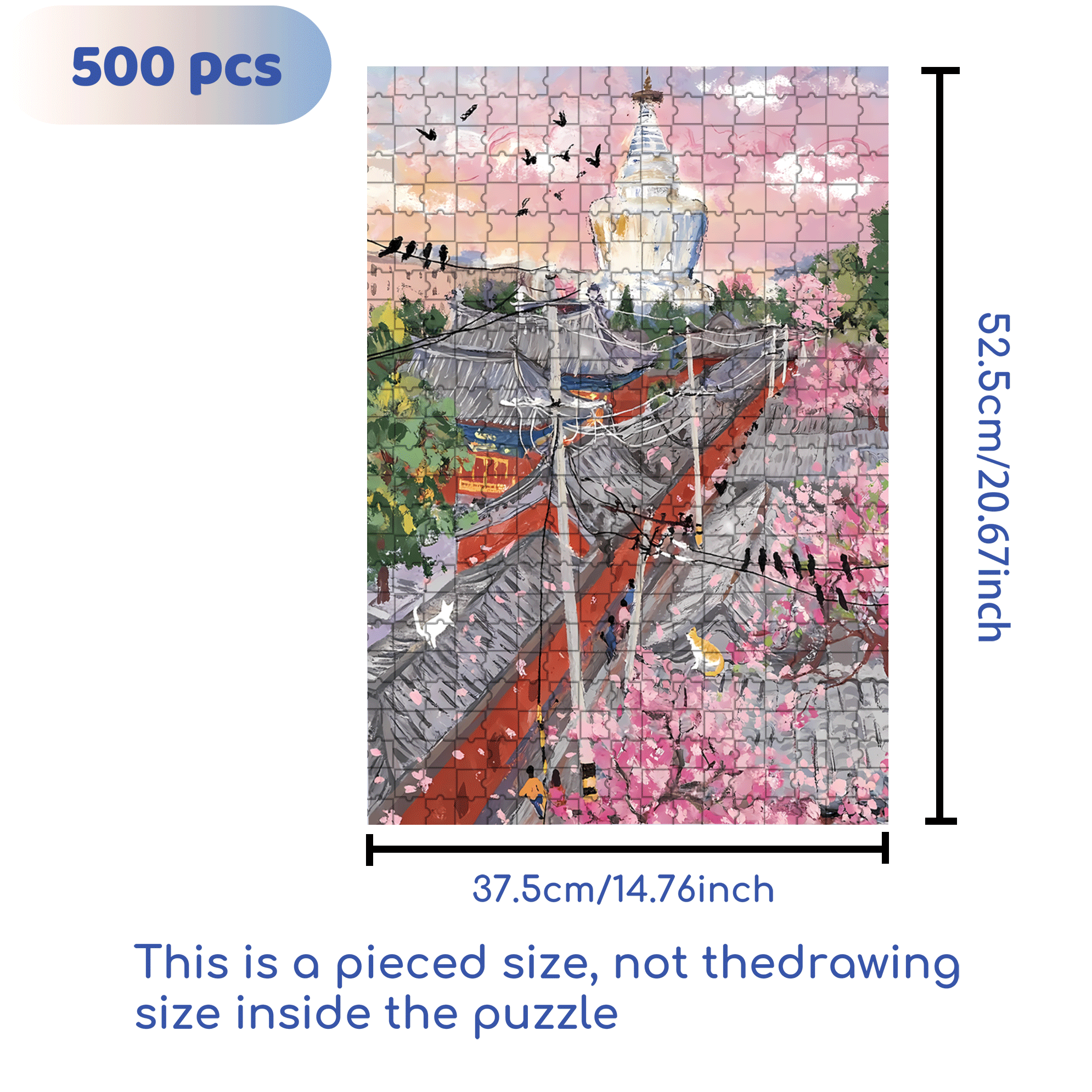 City Pictorial 2 500pcs/1000pcs Jigsaw Puzzle, Scratch-Resistant, Interactive Family Game & Brain-Boosting DIY Decor, Perfect for Halloween, Christmas & New Year Gifts, Family Puzzle Game