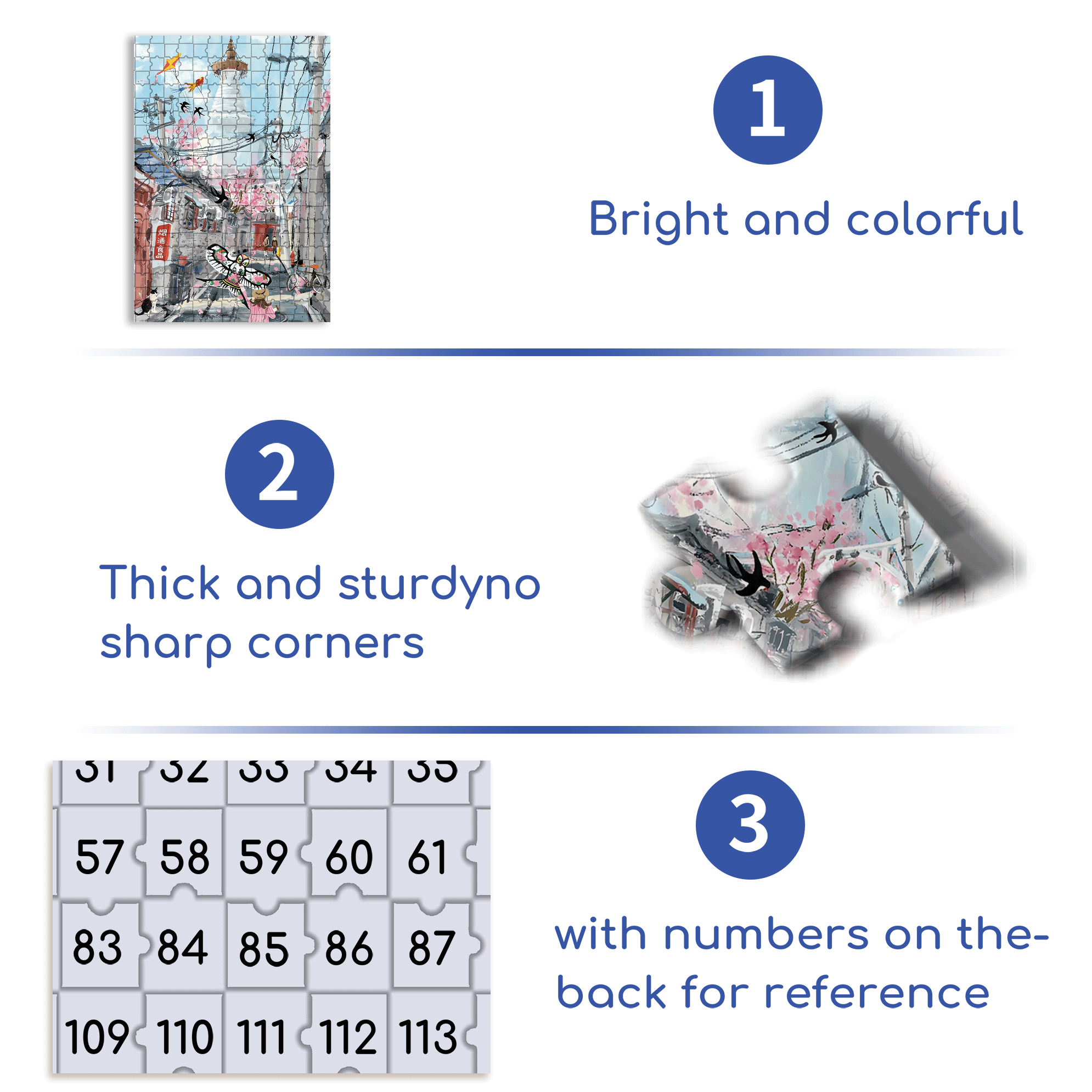 City Pictorial 3 500pcs/1000pcs Jigsaw Puzzle, Scratch-Resistant, Interactive Family Game & Brain-Boosting DIY Decor, Perfect for Halloween, Christmas & New Year Gifts, Family Puzzle Game
