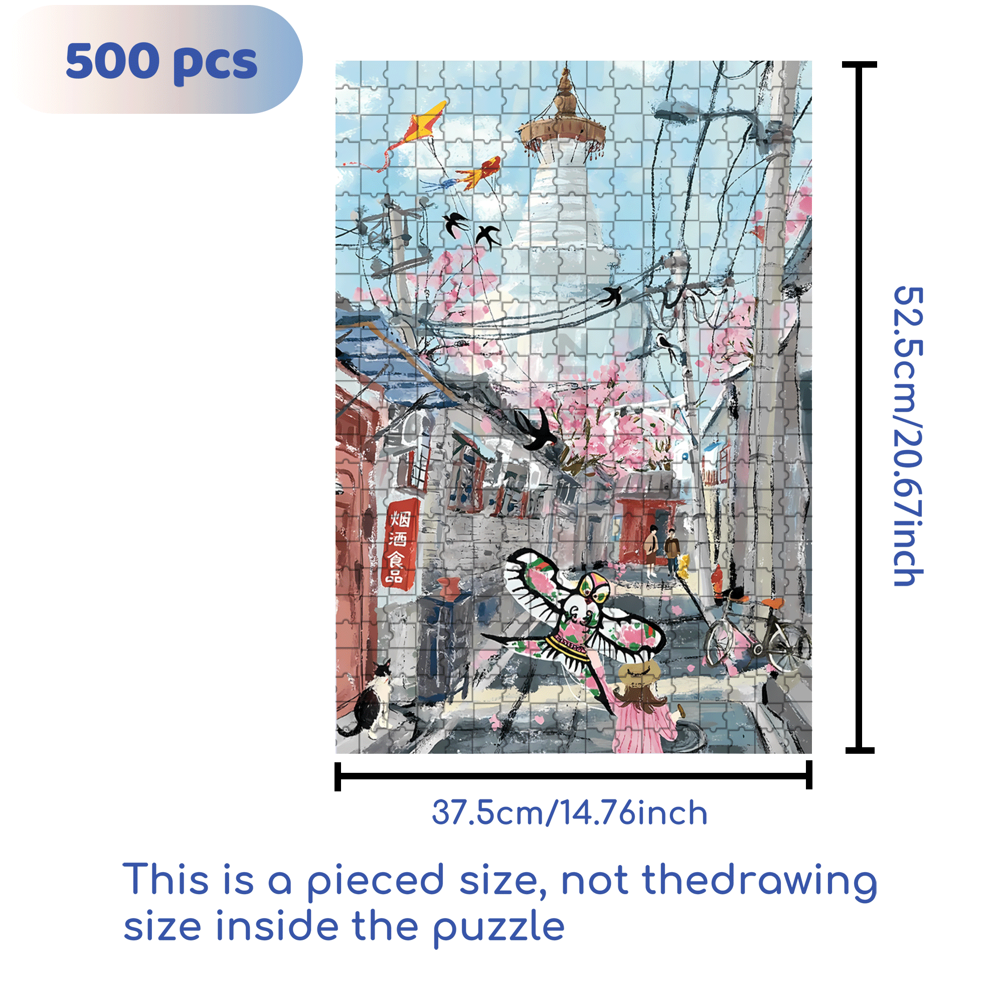 City Pictorial 3 500pcs/1000pcs Jigsaw Puzzle, Scratch-Resistant, Interactive Family Game & Brain-Boosting DIY Decor, Perfect for Halloween, Christmas & New Year Gifts, Family Puzzle Game