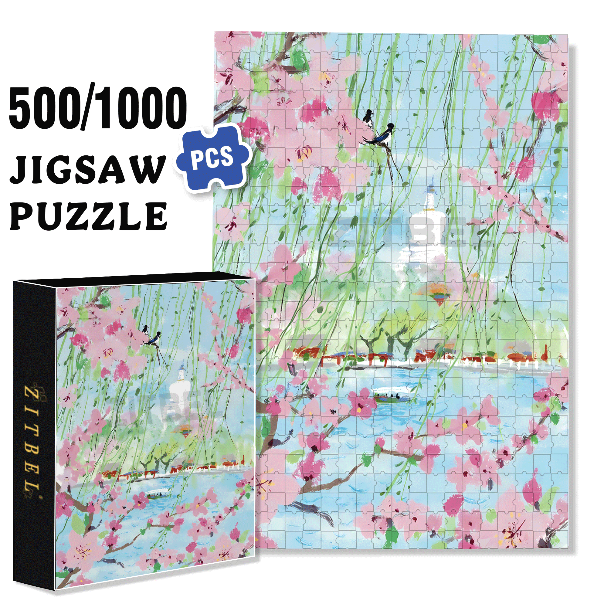 City Pictorial 500pcs/1000pcs Jigsaw Puzzle, Scratch-Resistant, Interactive Family Game & Brain-Boosting DIY Decor, Perfect for Halloween, Christmas & New Year Gifts, Family Puzzle Game