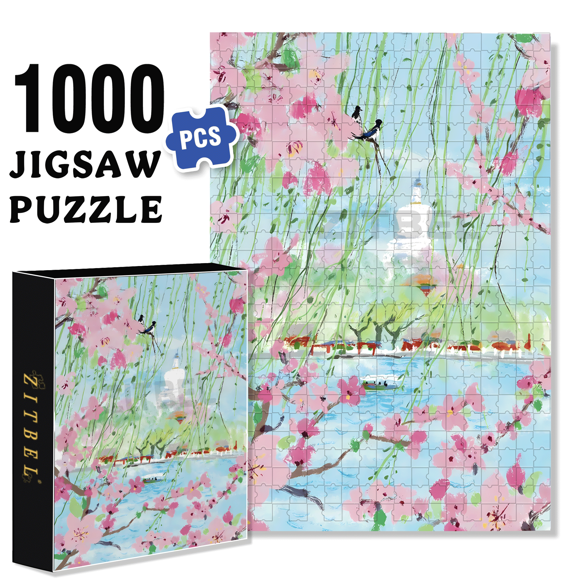 City Pictorial 500pcs/1000pcs Jigsaw Puzzle, Scratch-Resistant, Interactive Family Game & Brain-Boosting DIY Decor, Perfect for Halloween, Christmas & New Year Gifts, Family Puzzle Game