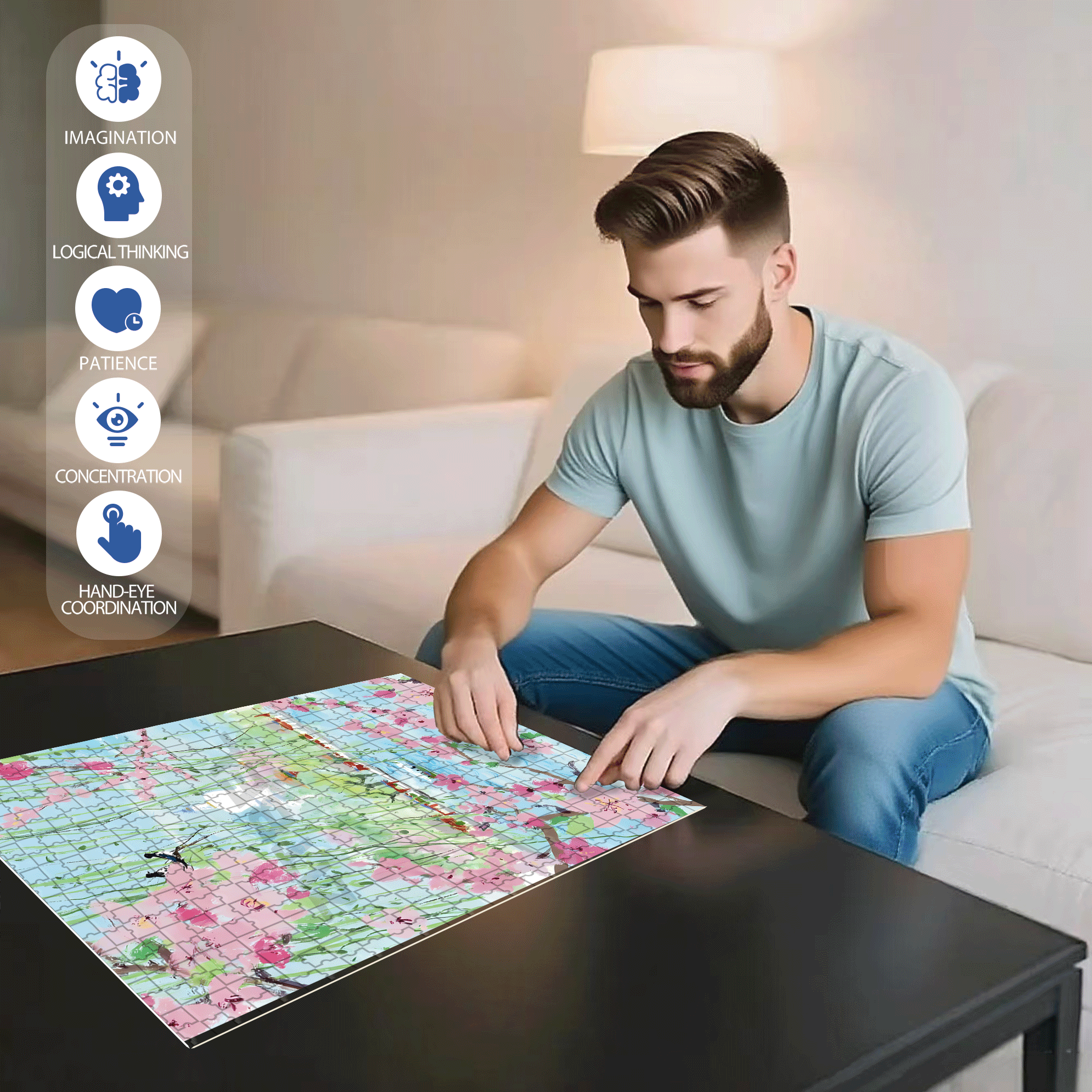 City Pictorial 500pcs/1000pcs Jigsaw Puzzle, Scratch-Resistant, Interactive Family Game & Brain-Boosting DIY Decor, Perfect for Halloween, Christmas & New Year Gifts, Family Puzzle Game