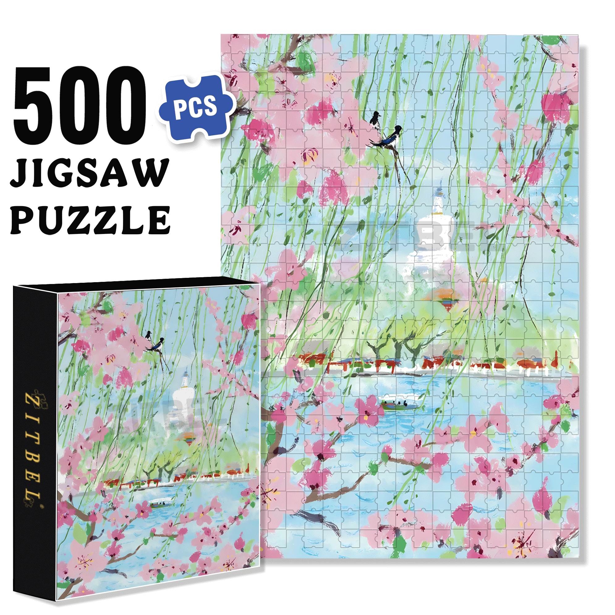 City Pictorial 500pcs/1000pcs Jigsaw Puzzle, Scratch-Resistant, Interactive Family Game & Brain-Boosting DIY Decor, Perfect for Halloween, Christmas & New Year Gifts, Family Puzzle Game