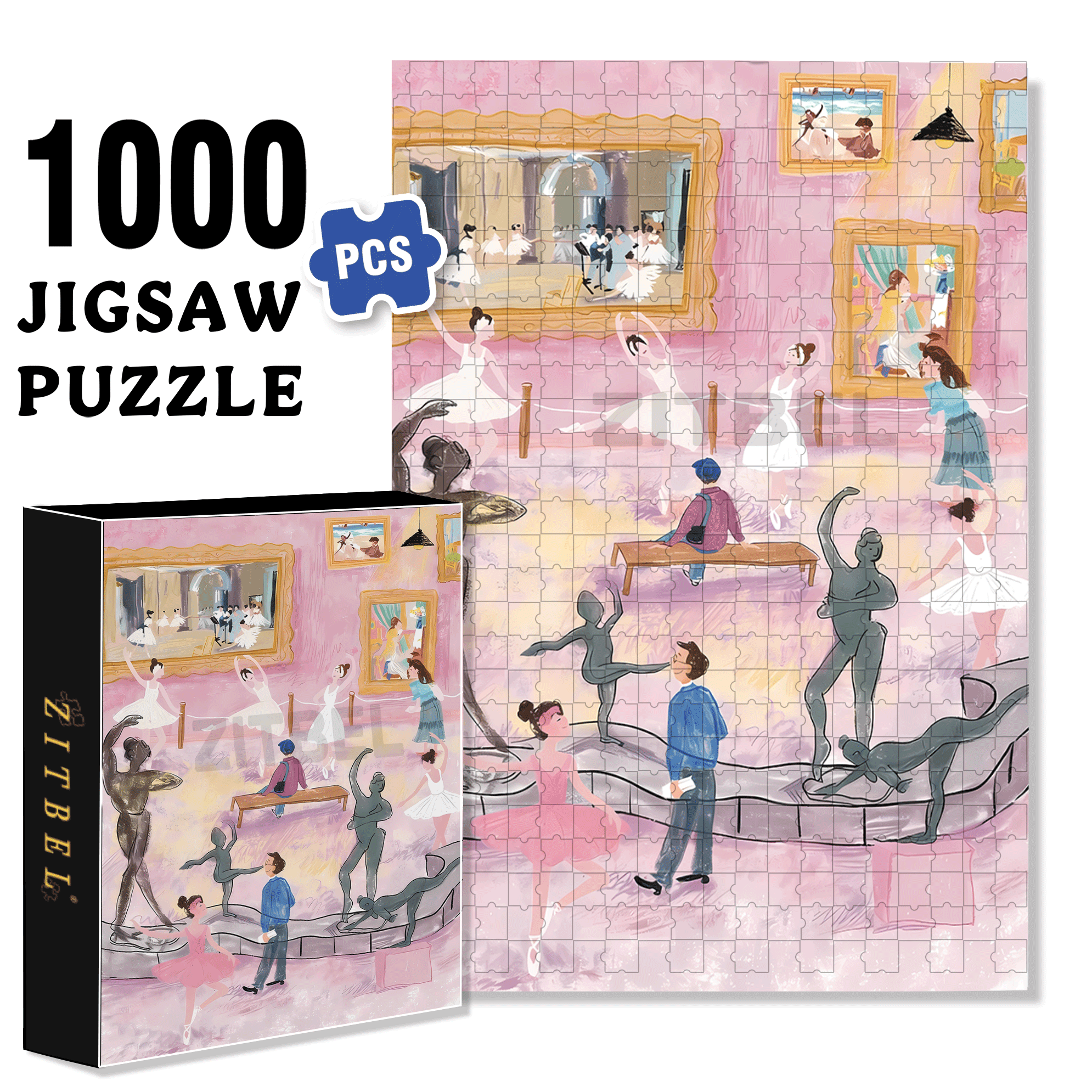 Dance with Degas' Ballet Girl 500pcs/1000pcs Jigsaw Puzzle, Scratch-Resistant, Interactive Family Game & Brain-Boosting DIY Decor, Perfect for Halloween, Christmas & New Year Gifts, Family Puzzle Game