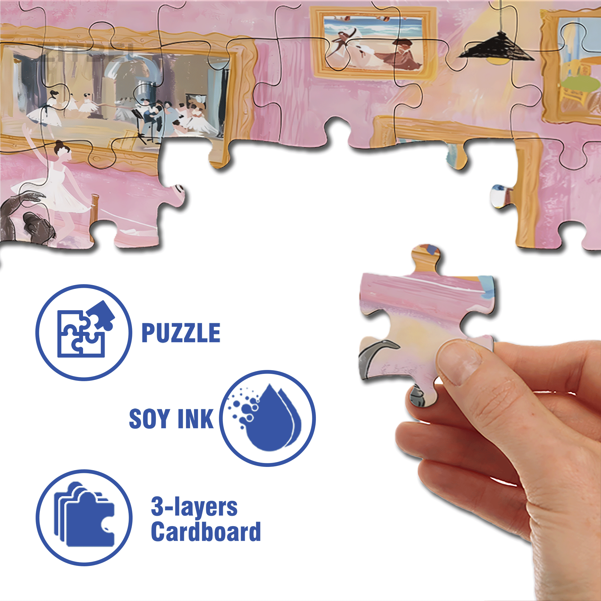 Dance with Degas' Ballet Girl 500pcs/1000pcs Jigsaw Puzzle, Scratch-Resistant, Interactive Family Game & Brain-Boosting DIY Decor, Perfect for Halloween, Christmas & New Year Gifts, Family Puzzle Game