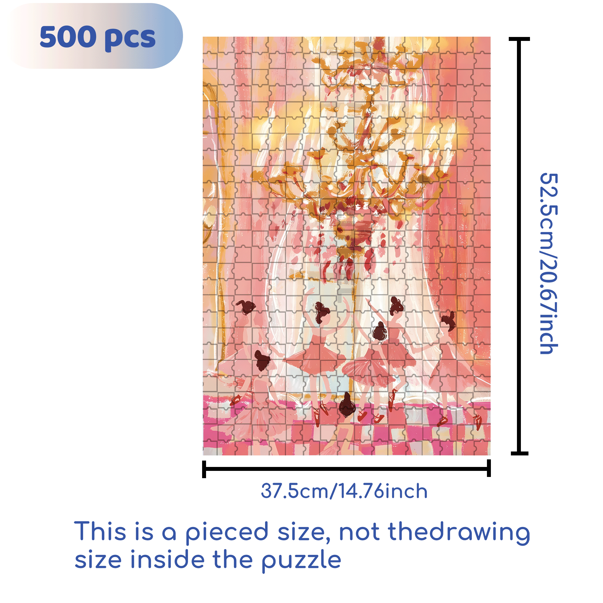 Dancing Under The Crystal Lamp 500pcs/1000pcs Jigsaw Puzzle, Scratch-Resistant, Interactive Family Game & Brain-Boosting DIY Decor, Perfect for Halloween, Christmas & New Year Gifts, Family Puzzle Game